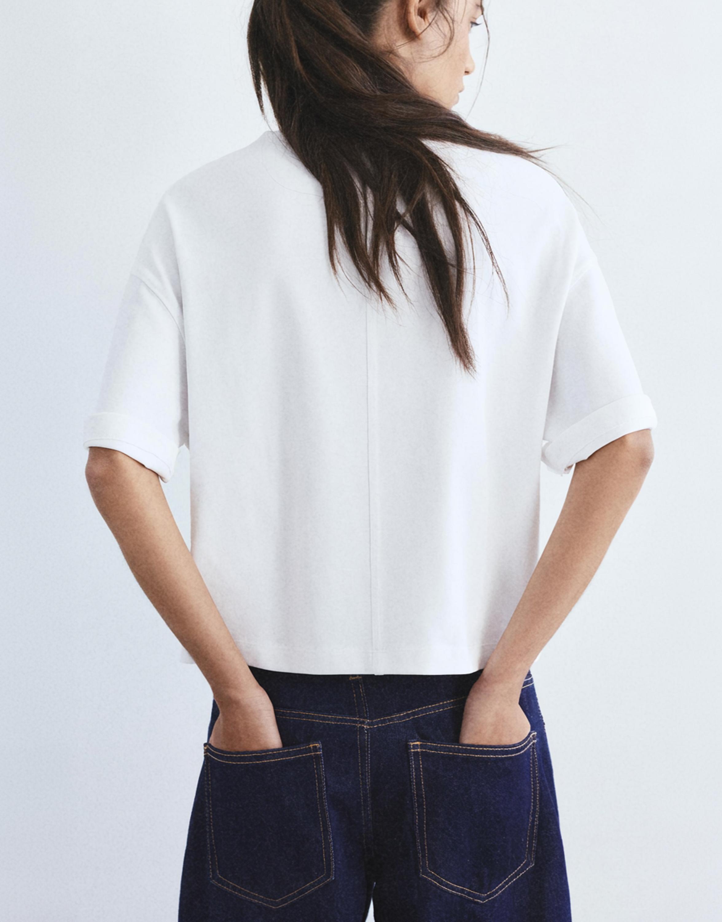 Kısa kollu kutu kesim t-shirt - Görsel 48