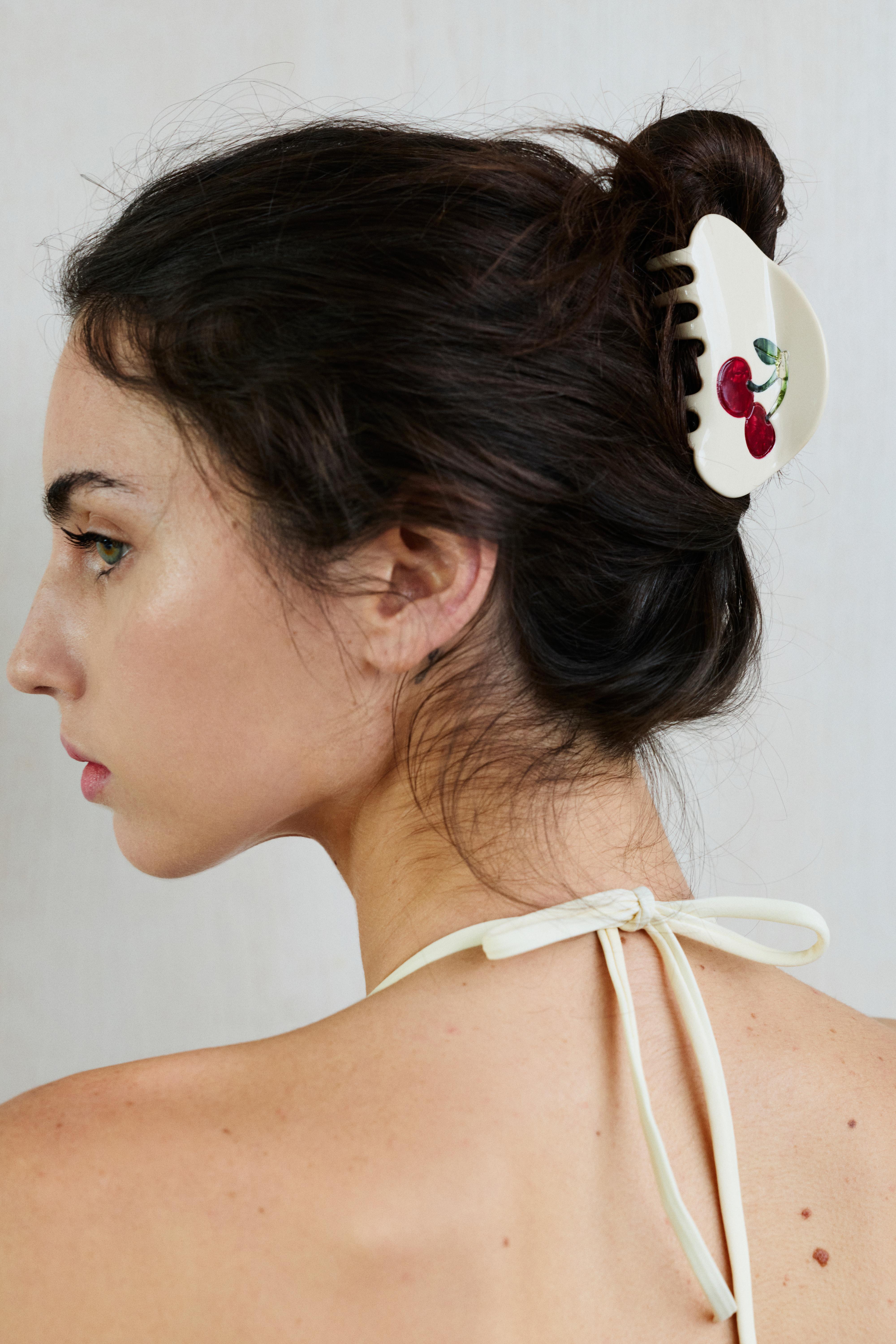 Kiraz desenli kavisli saç tokası - Görsel 8