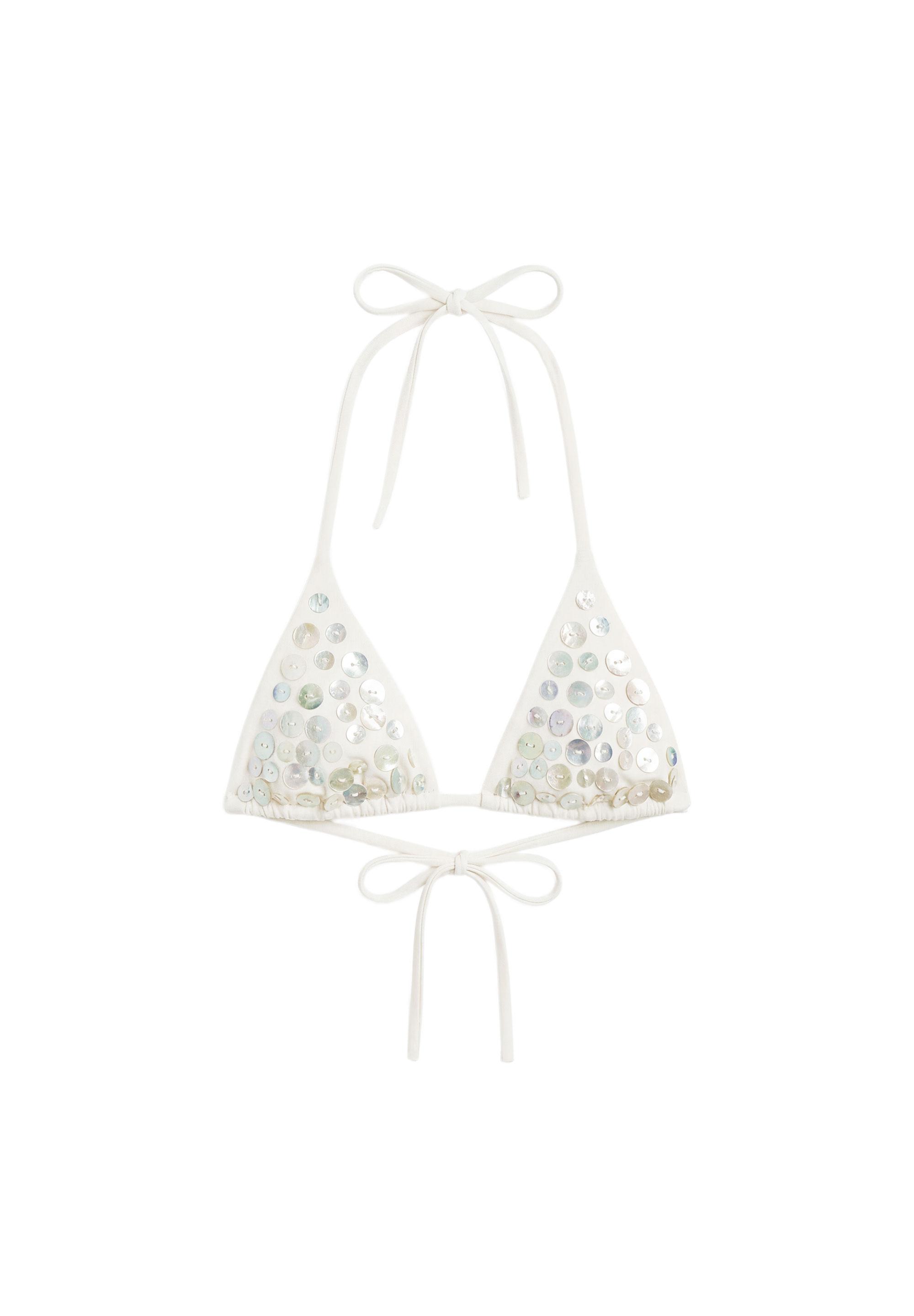 Button bikini top — Ice