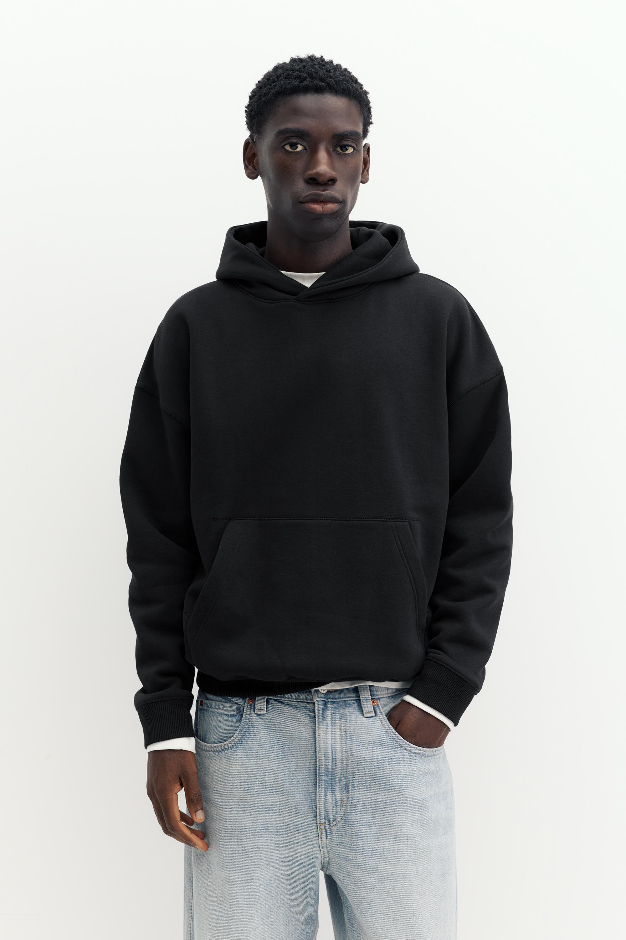 Boxy fit hoodie — Black