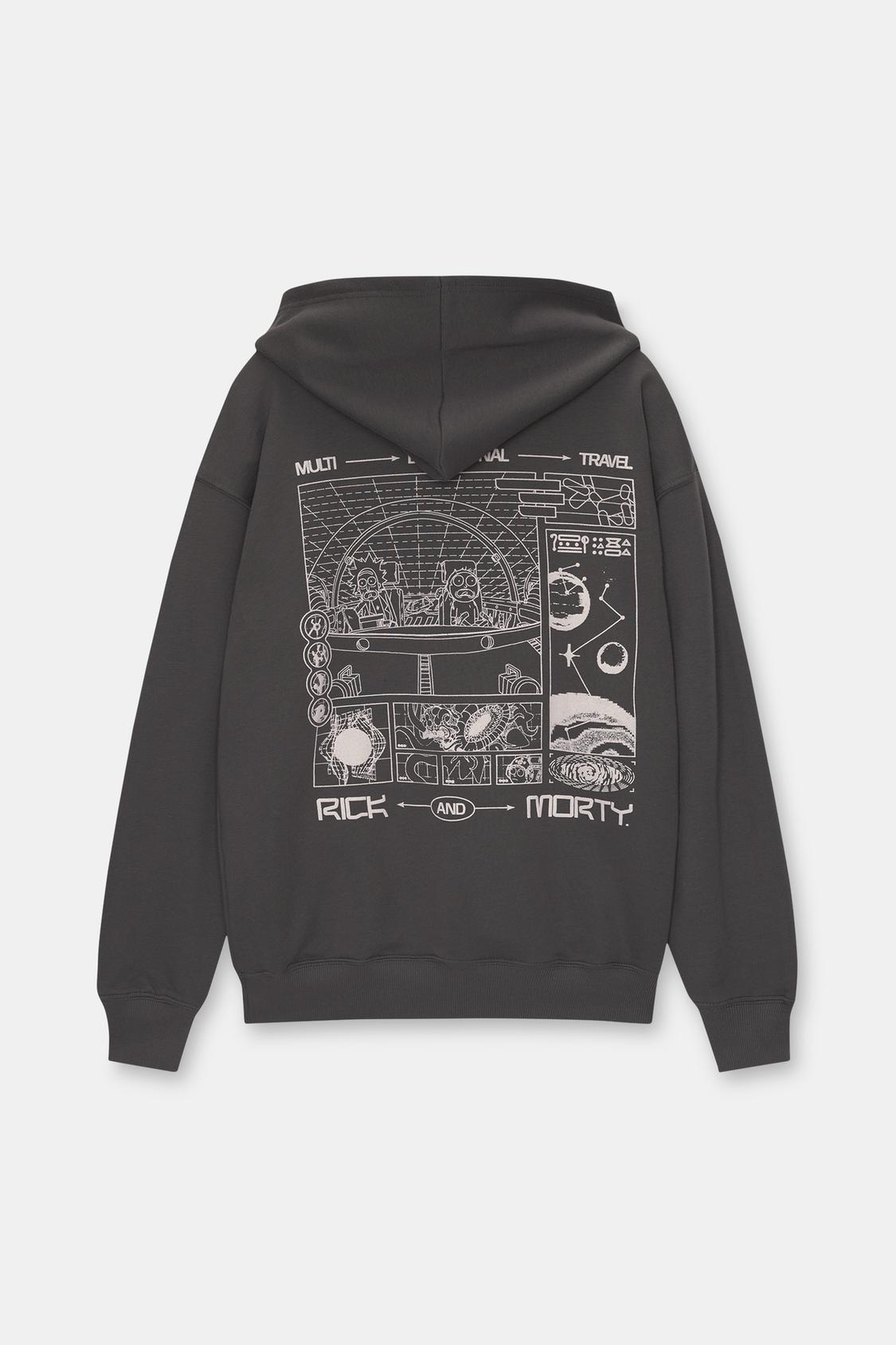 Hoodie Sudadera Rick Y Morty Pull And Bear Felpa Rick Pull And