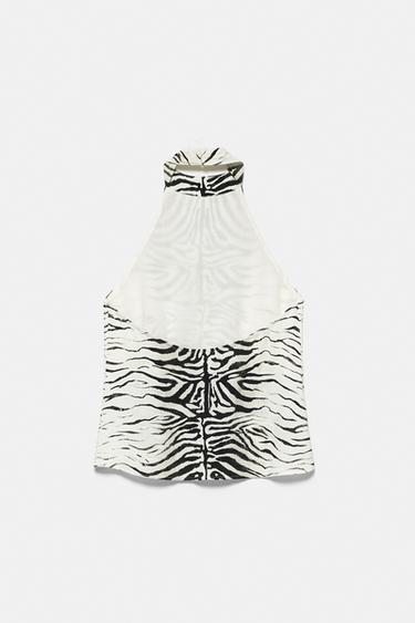Zebra print halter top — Ice 7
