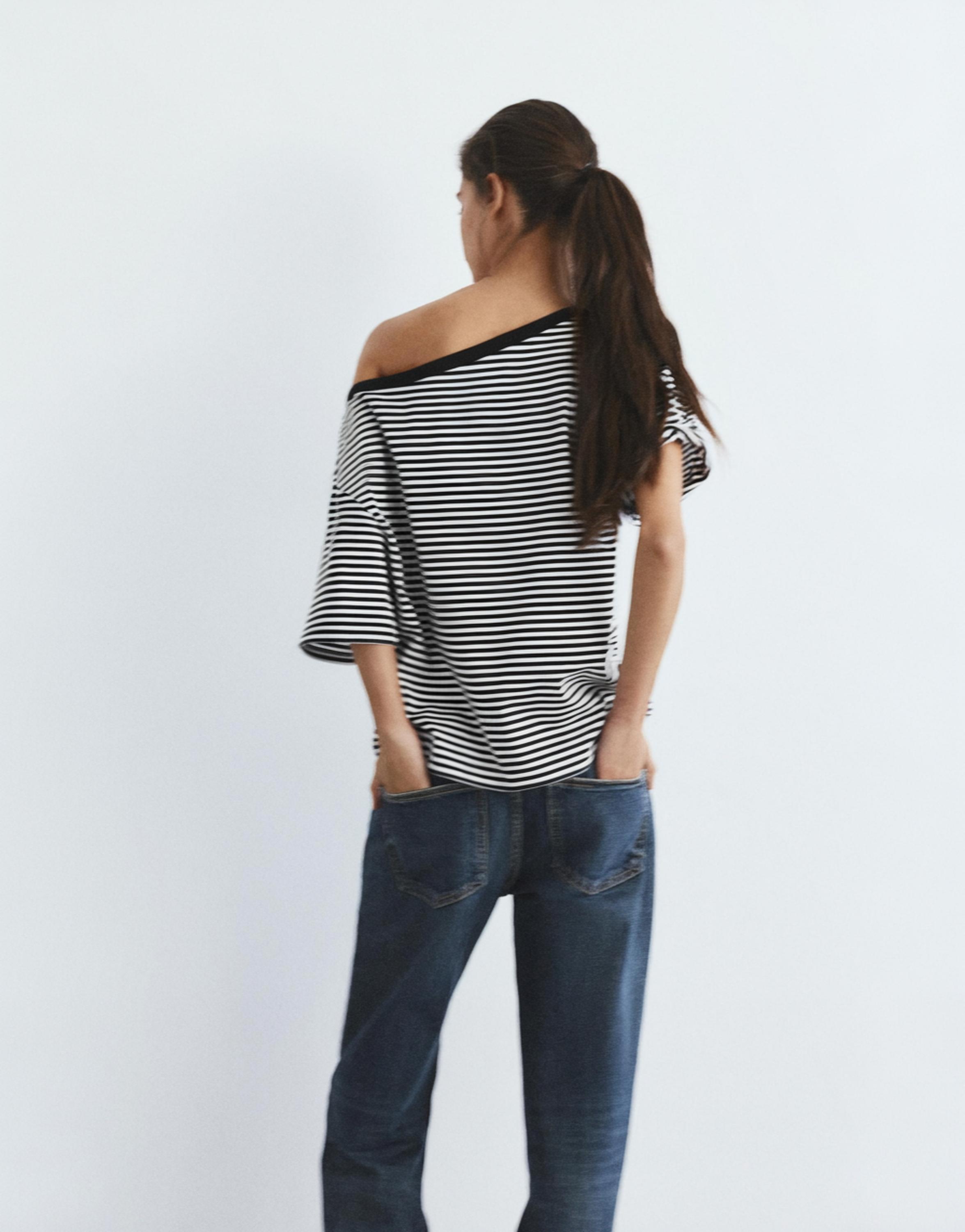 Asimetrik kısa kollu t-shirt - Görsel 37