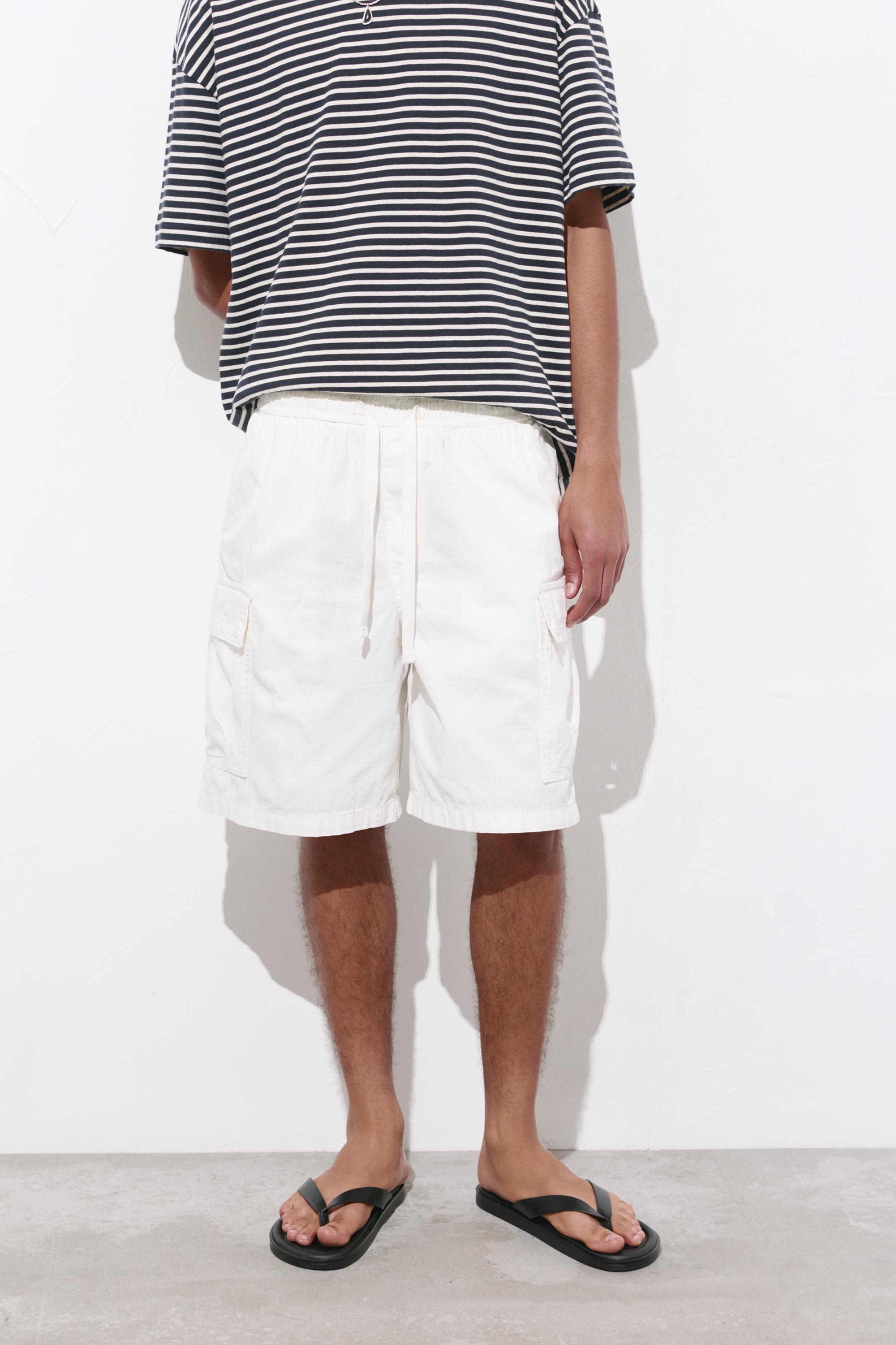 Ripstop cargo Bermuda shorts — Off white