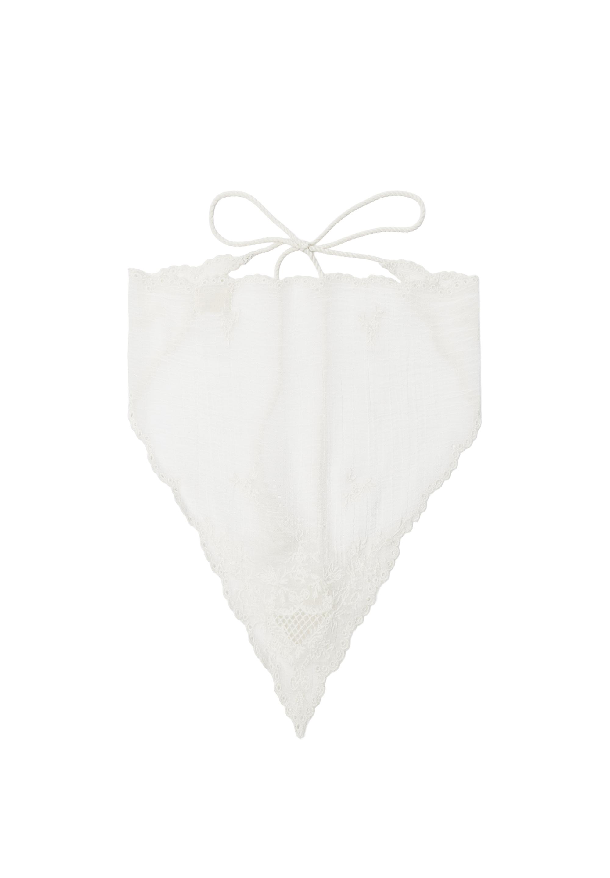 Embroidered neckerchief — White