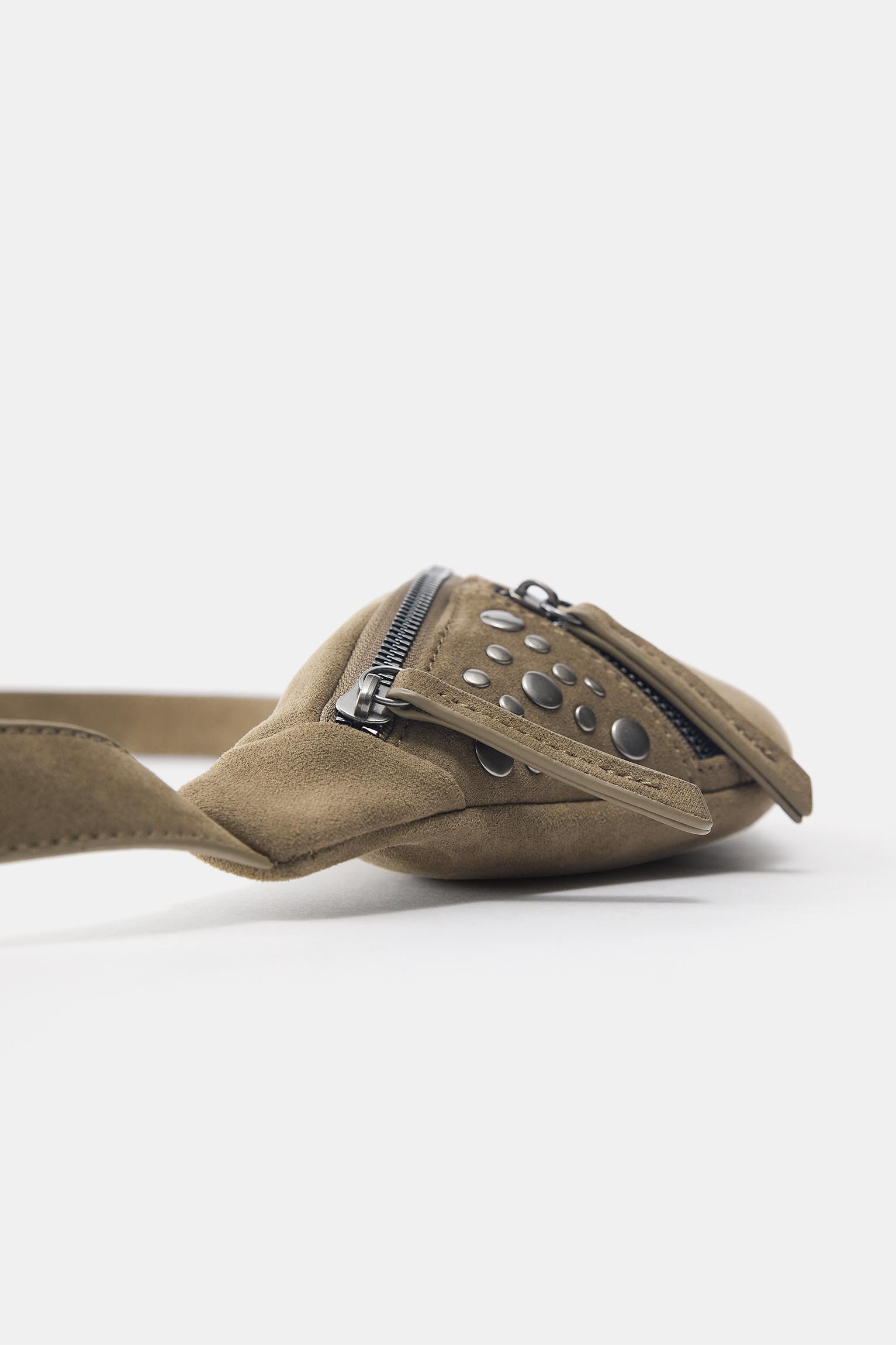 Studded belt bag — Beige