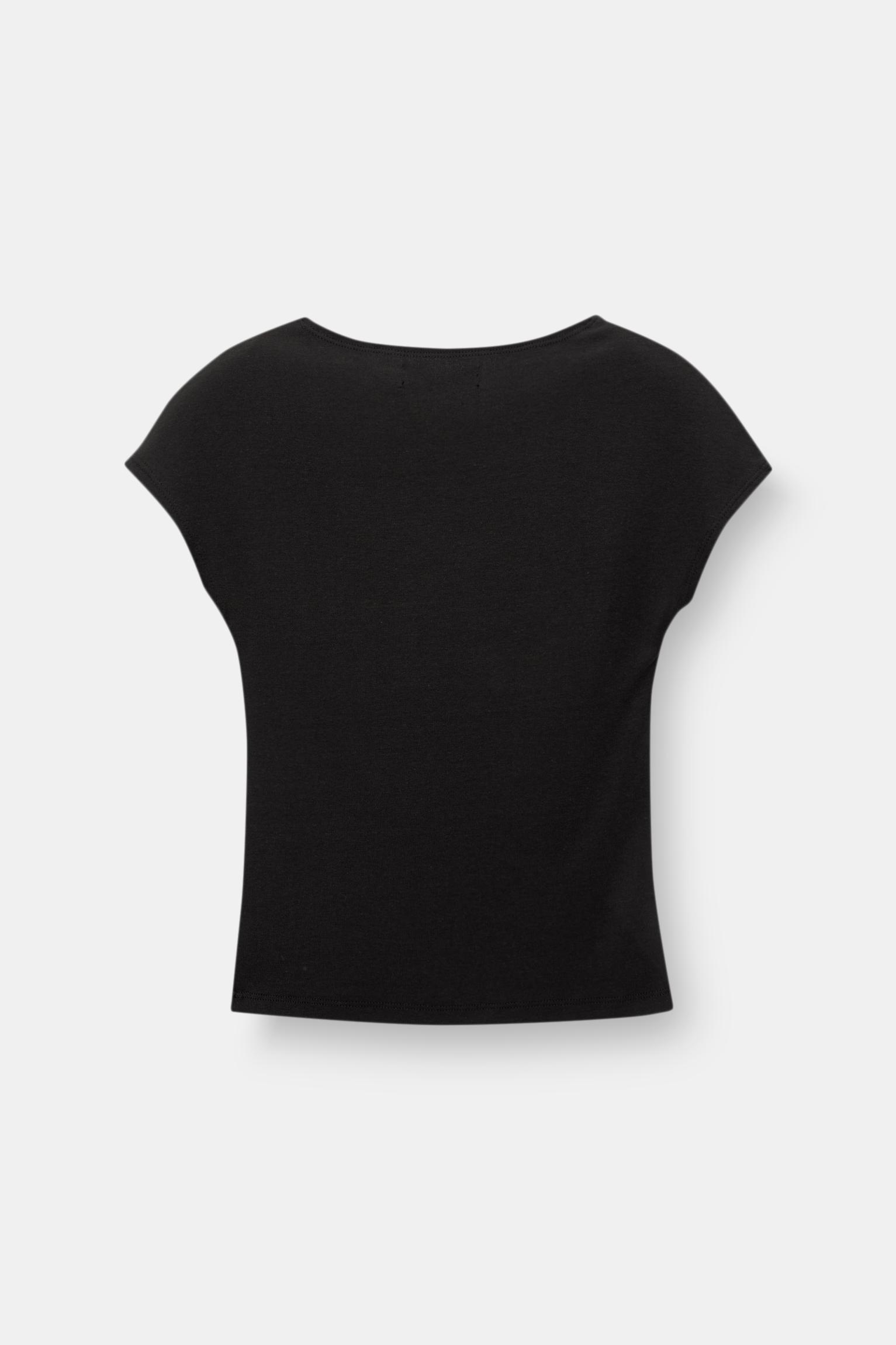 Fitted short sleeve T-shirt — Black
