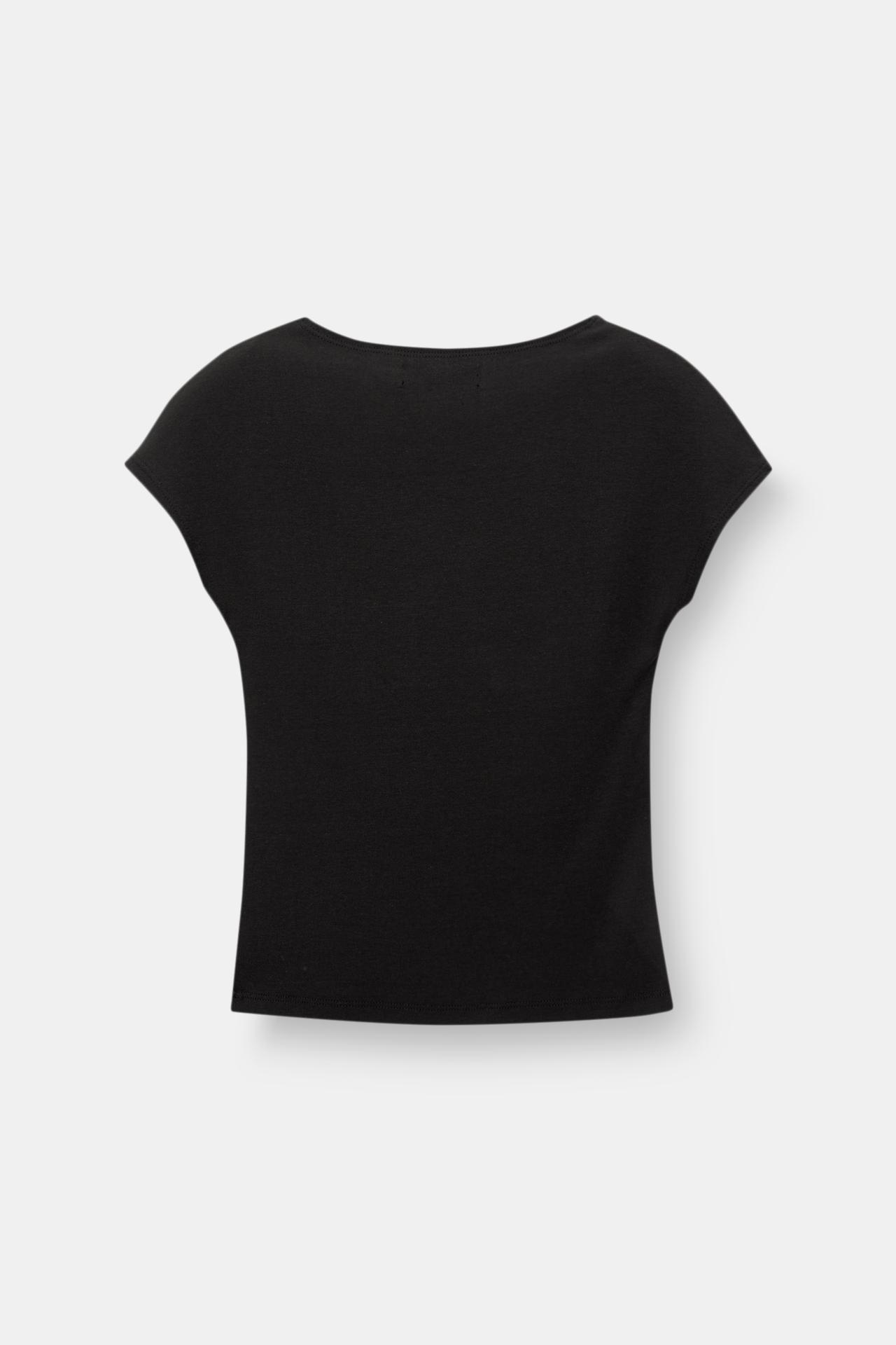Fitted short sleeve T-shirt — Black
