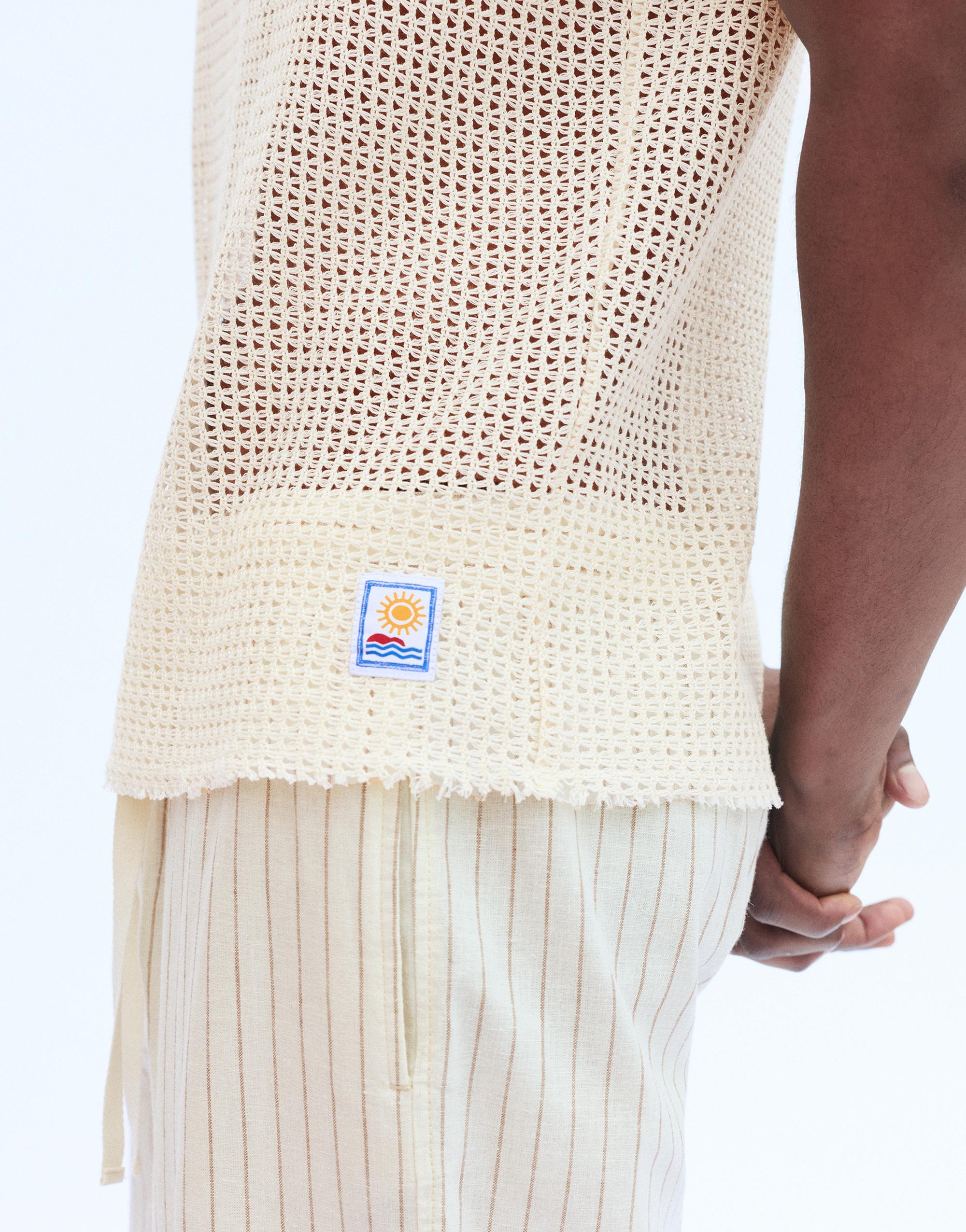 Mesh strappy top — Off white