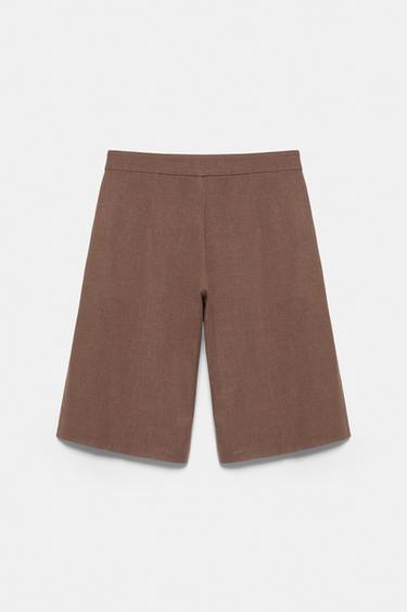 Rustic darted Bermuda shorts — Brown 5