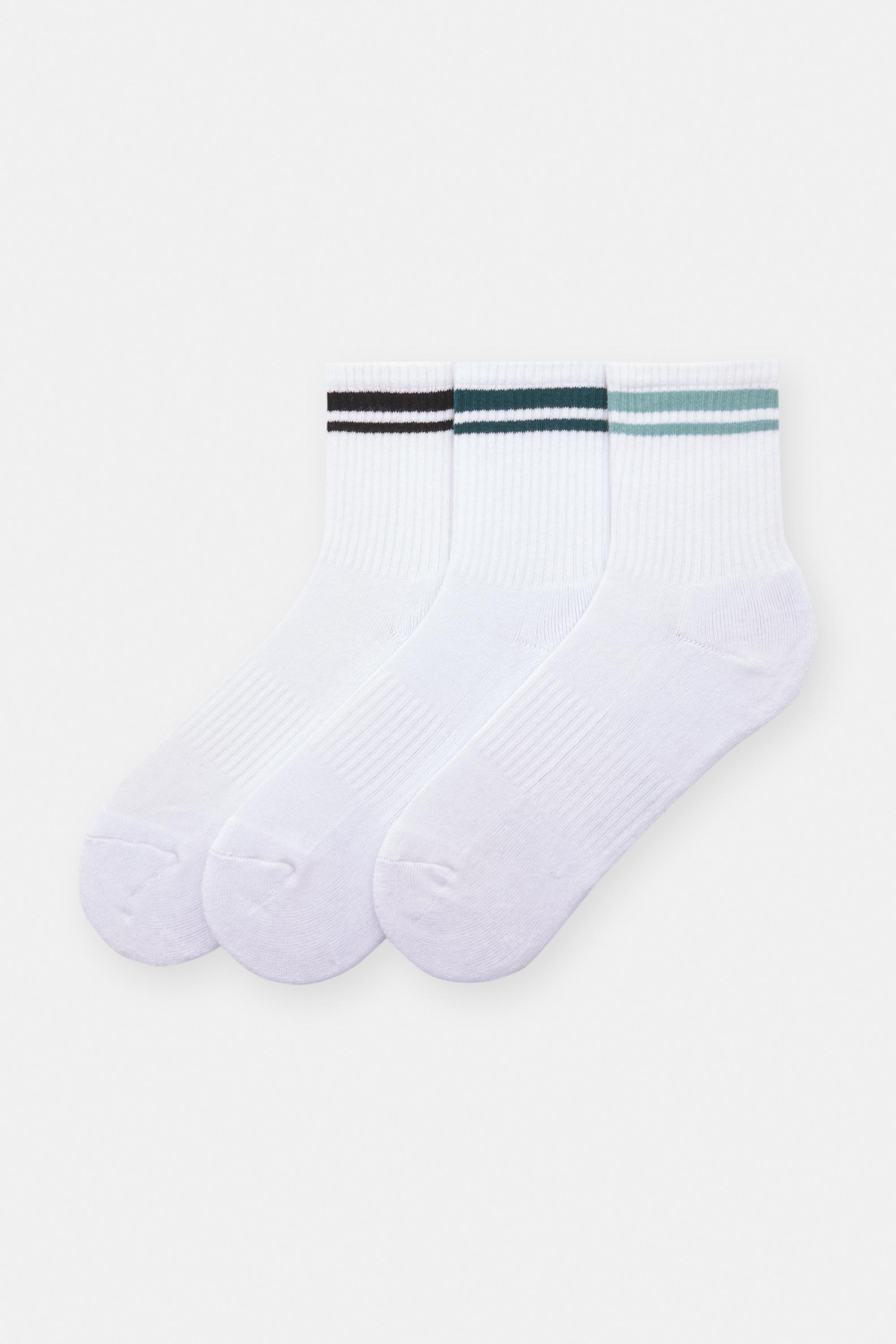 Conjunto 3 Pares De Meias Às Riscas