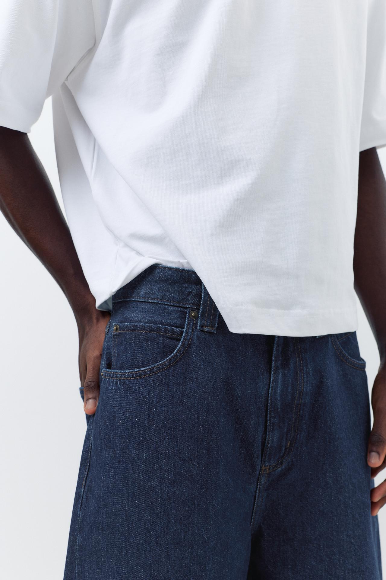 Skater denim Bermuda shorts — Navy