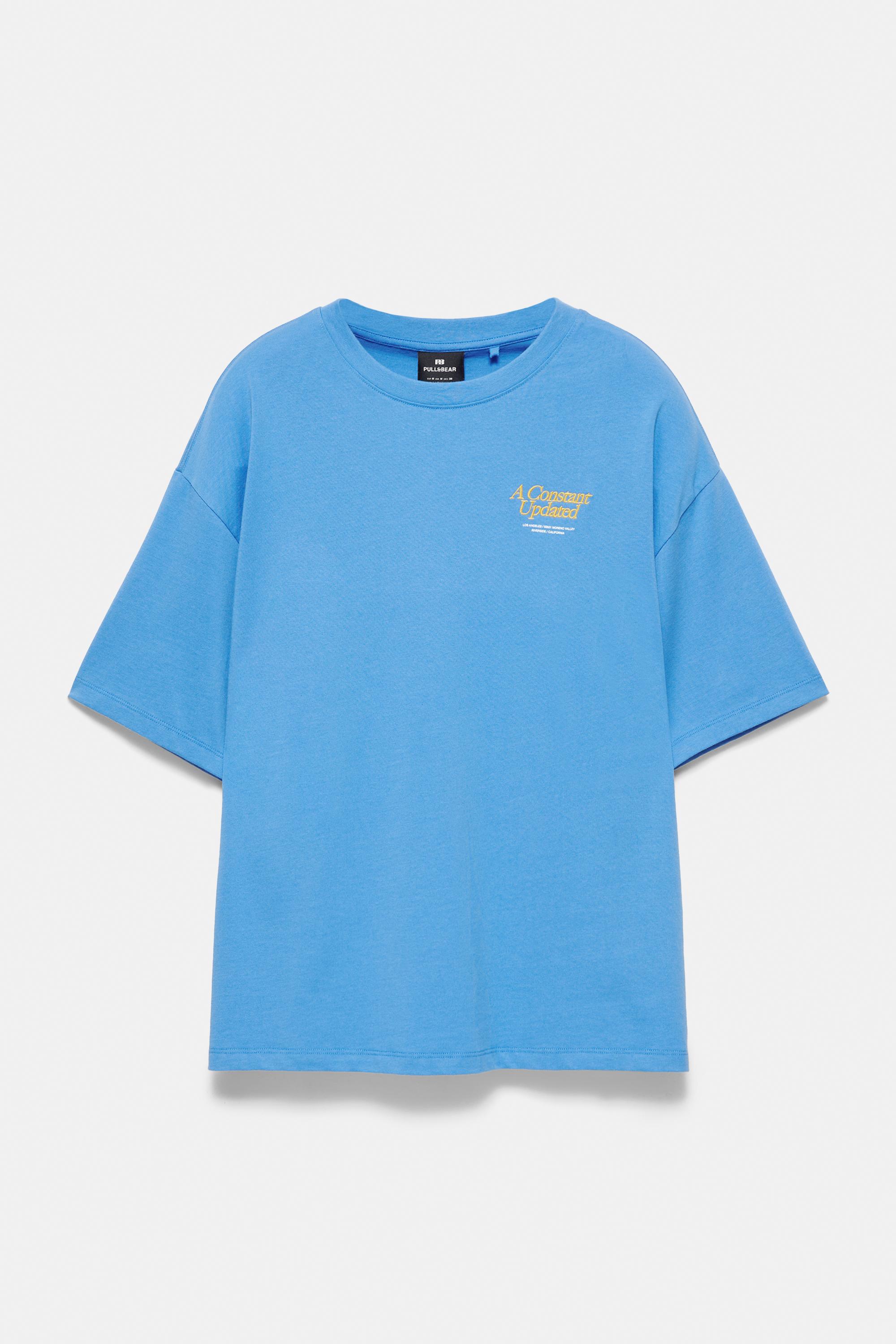 Embroidered graphic T-shirt — Deep blue