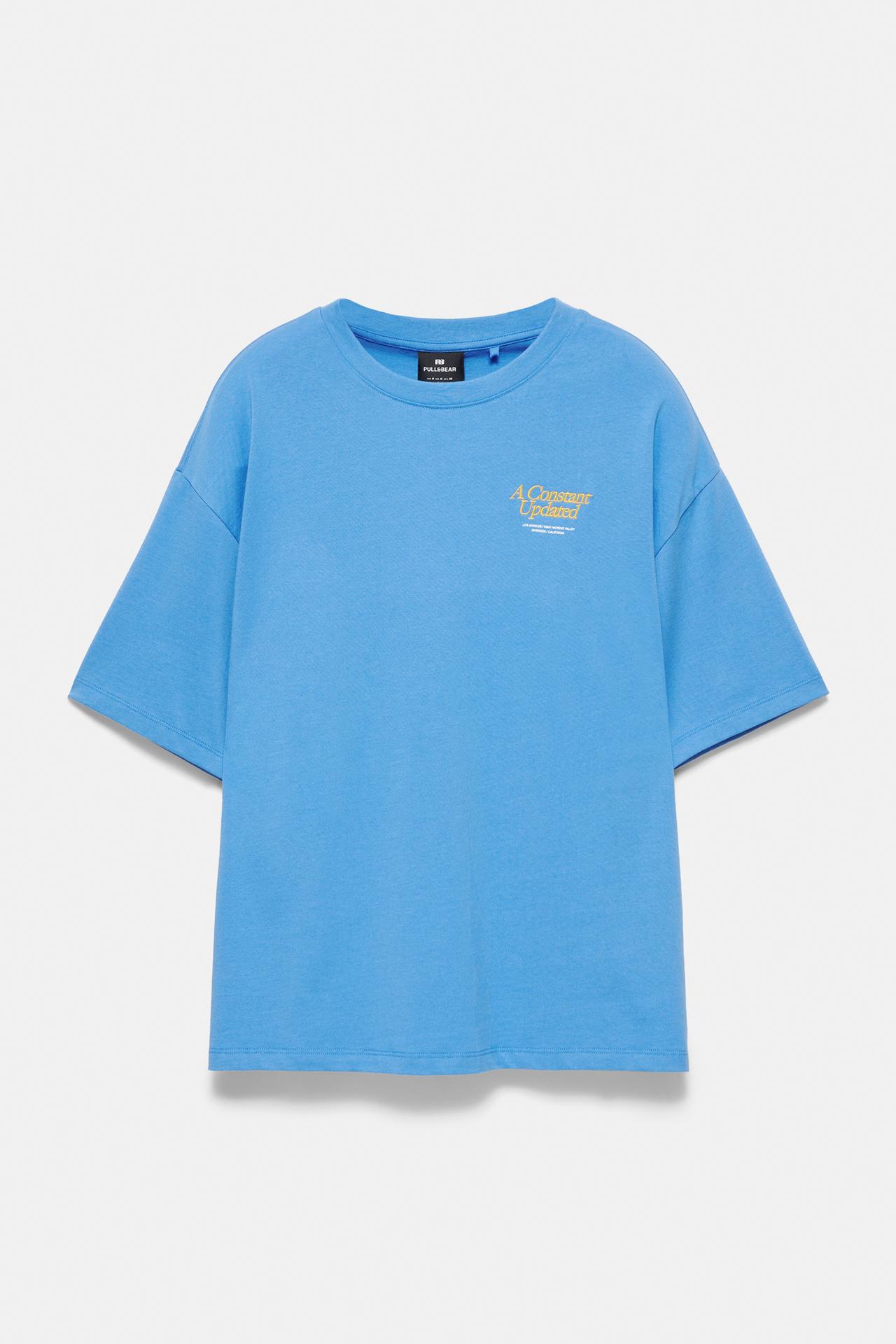 Embroidered graphic T-shirt — Deep blue