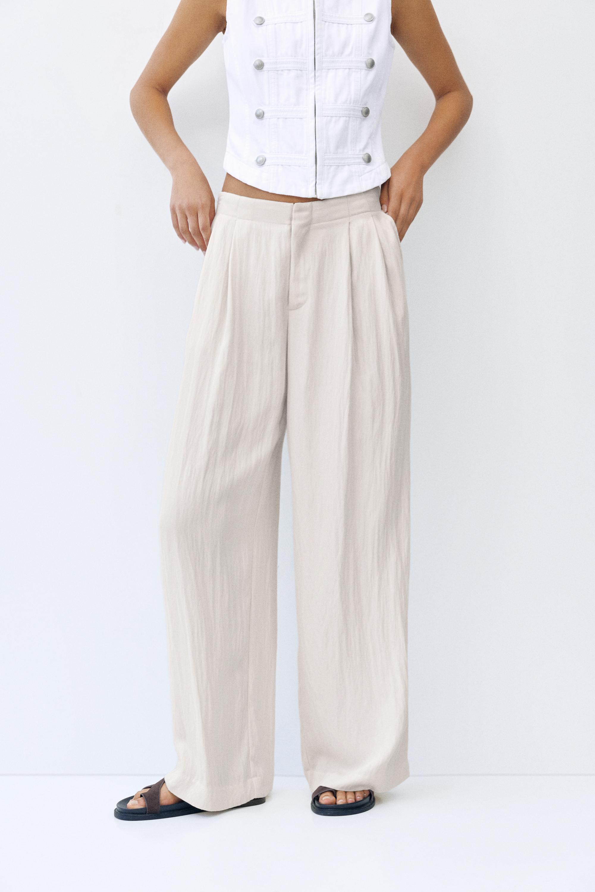 Darted smart trousers — Ecru