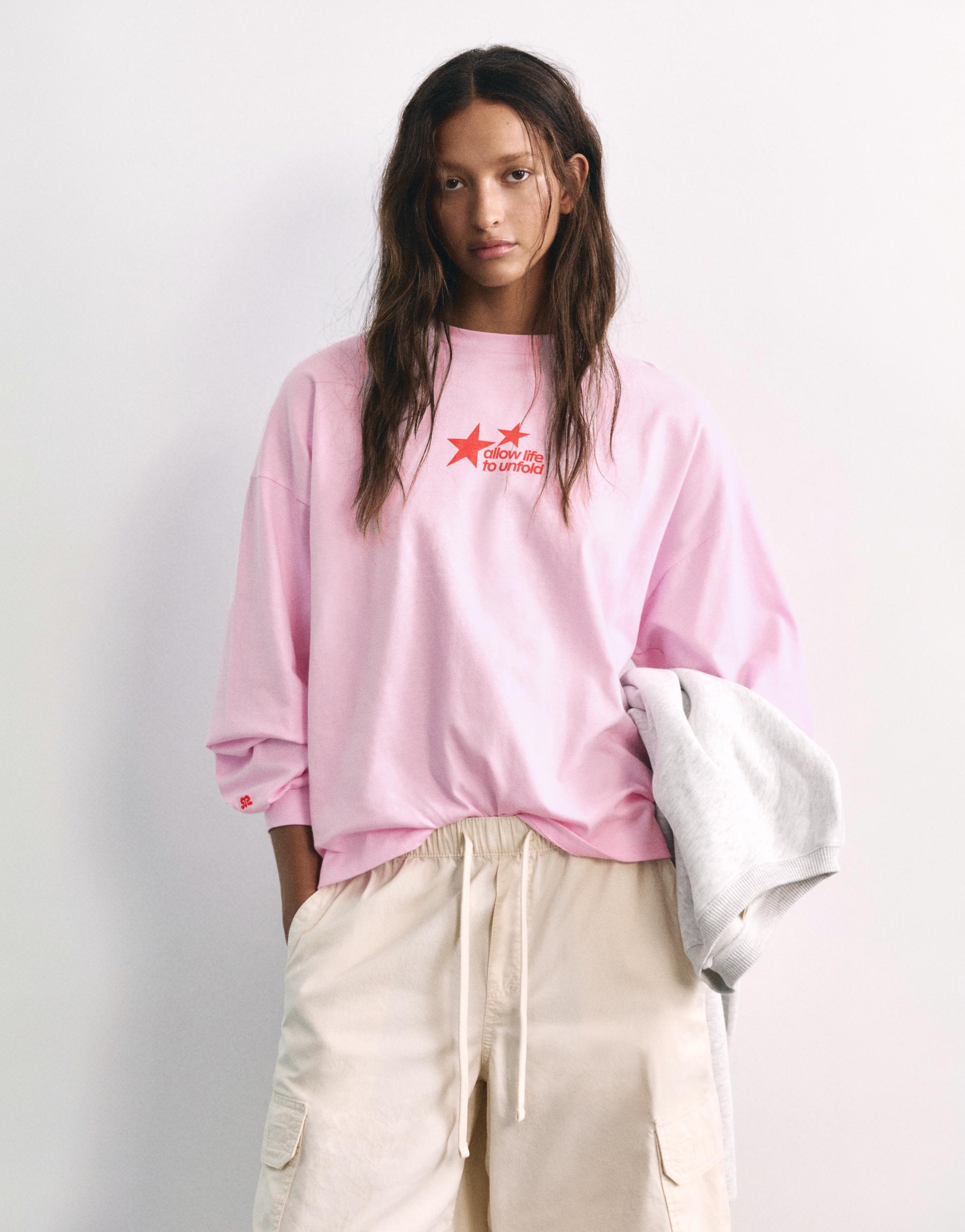 Oversize star graphic T-shirt — Pink