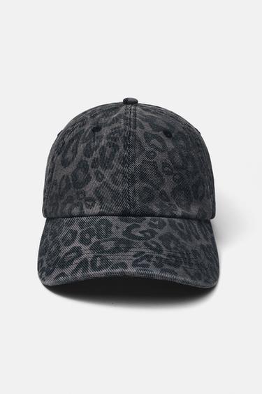Leopard print cap — Anthracite grey 1