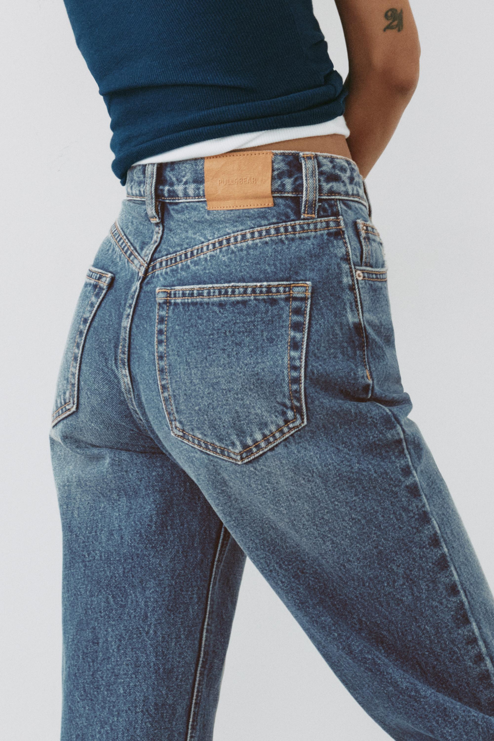High-waist mom jeans — Dark blue