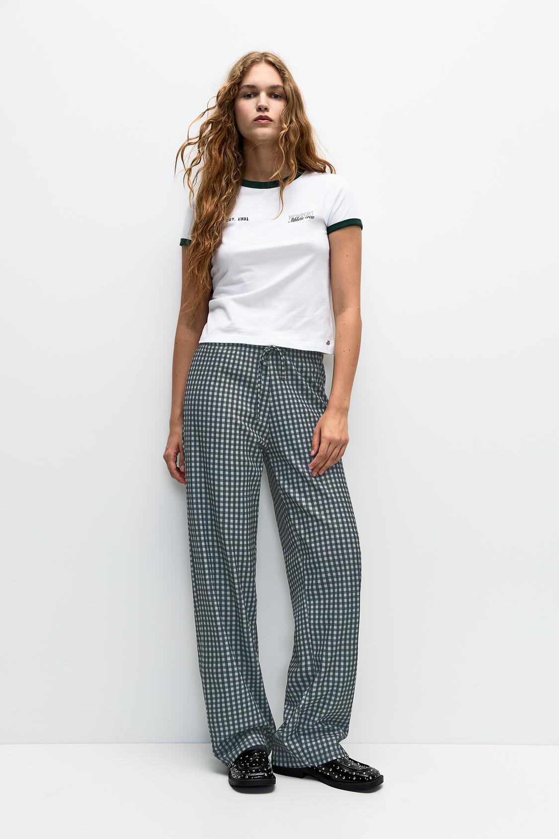 Gingham Pull And Bear Tartan Trousers Pull And Bear Checkered
