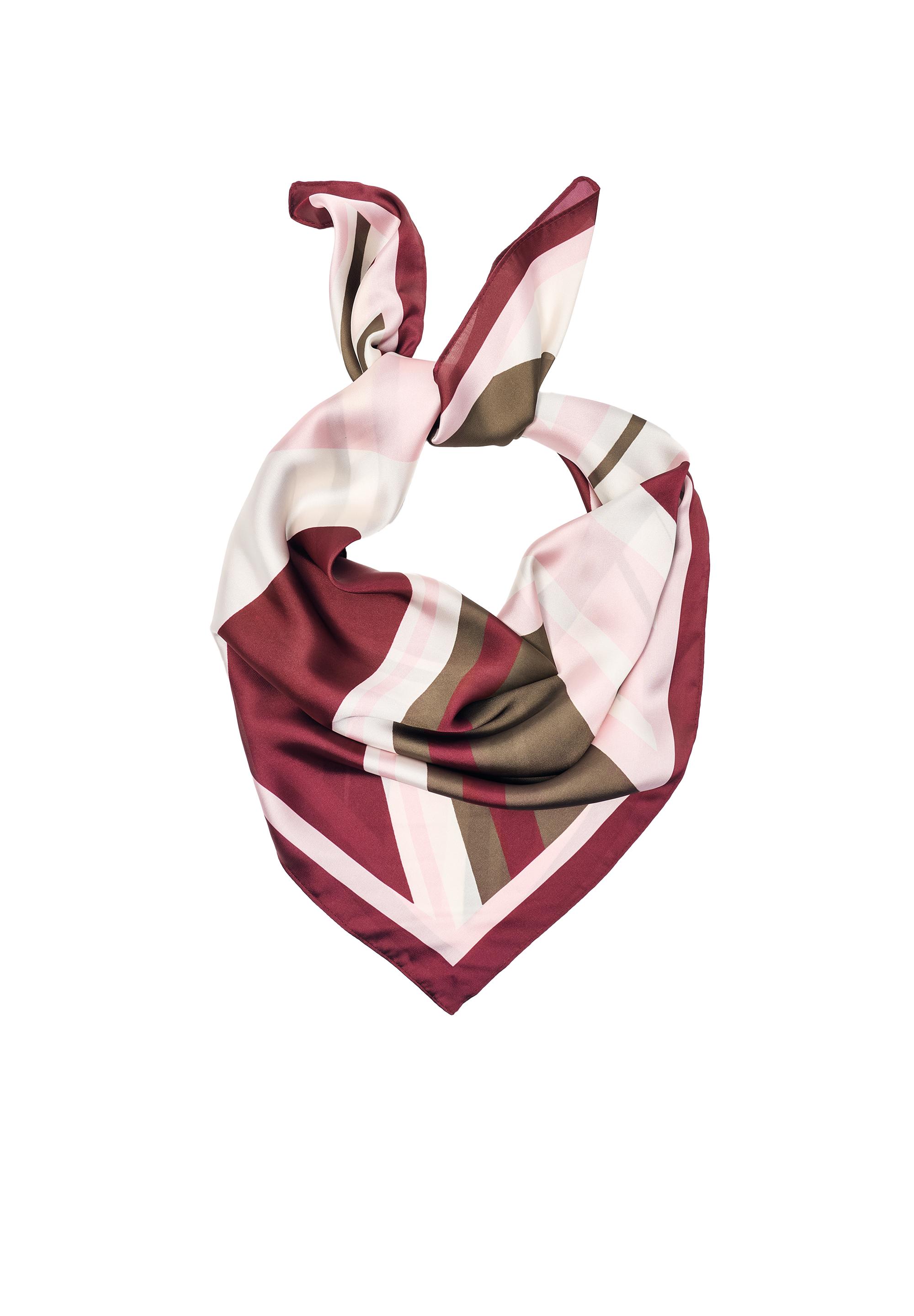 Striped satin scarf — Pink