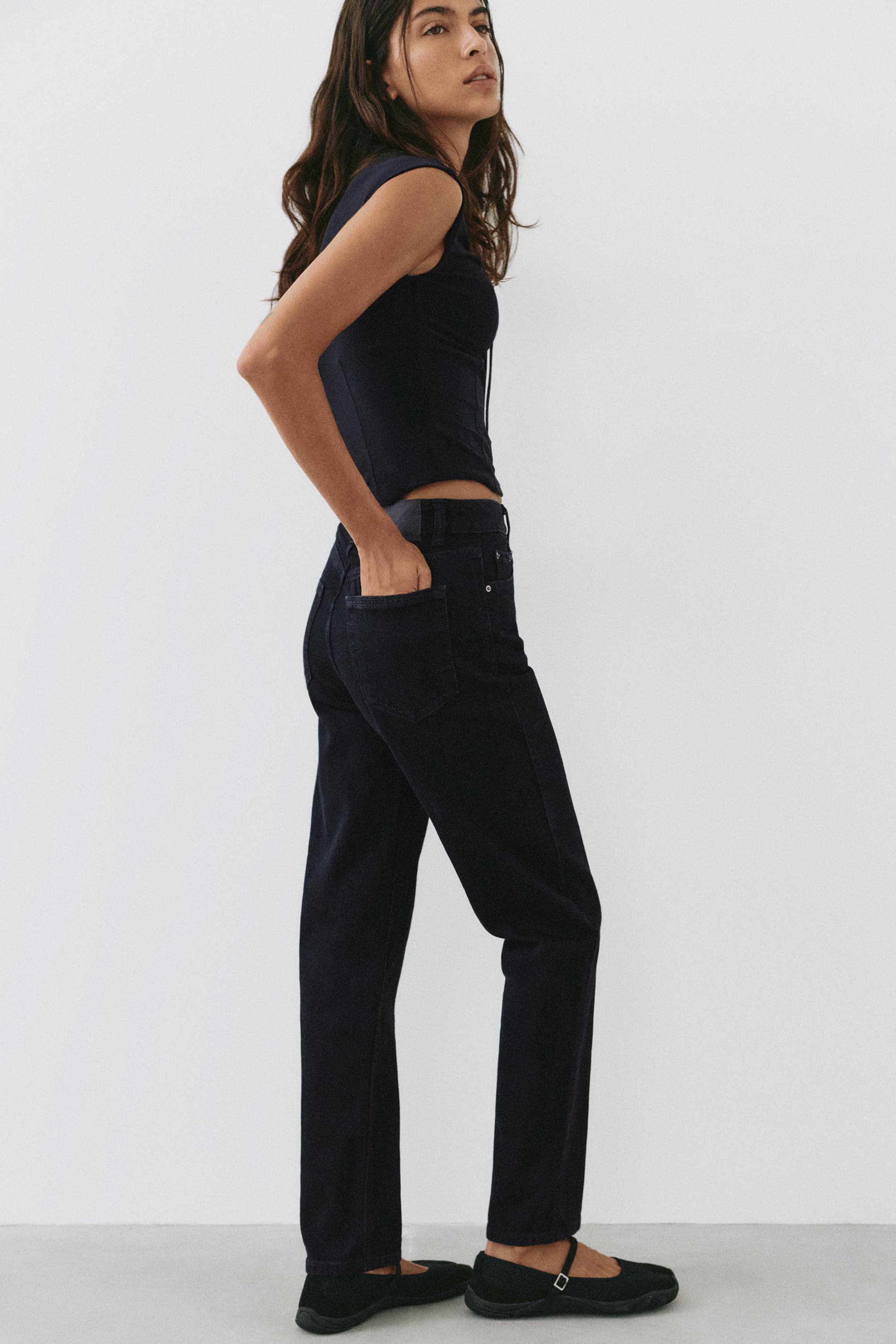 High-waist slim fit jeans — Black