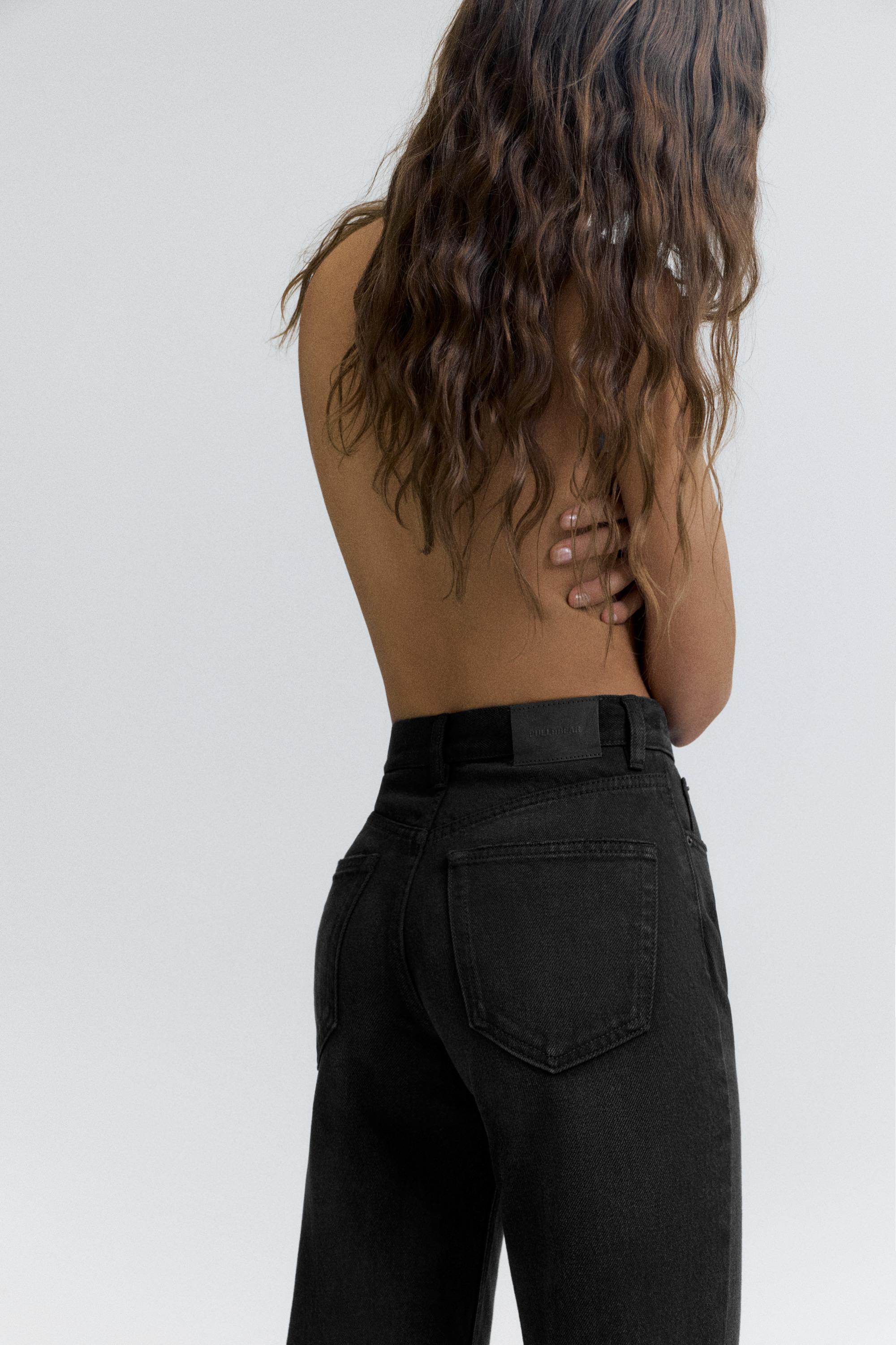 High-waist mom jeans — Black