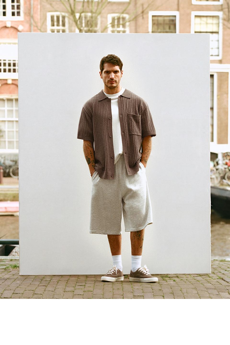 Kısa kollu örgü gömlek - Görsel 12