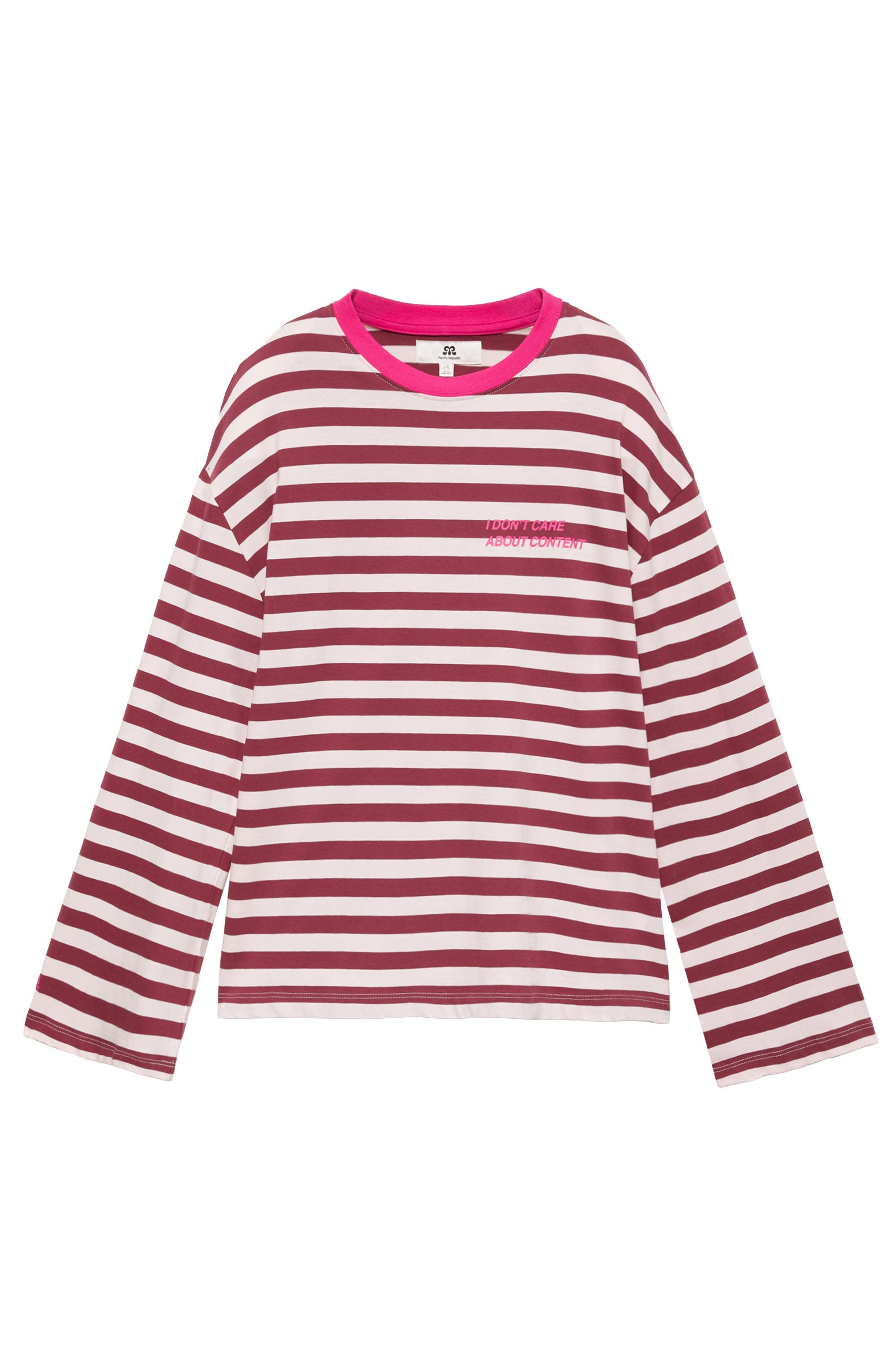 Pull&Bear Yazılı ve çizgili oversize tişört