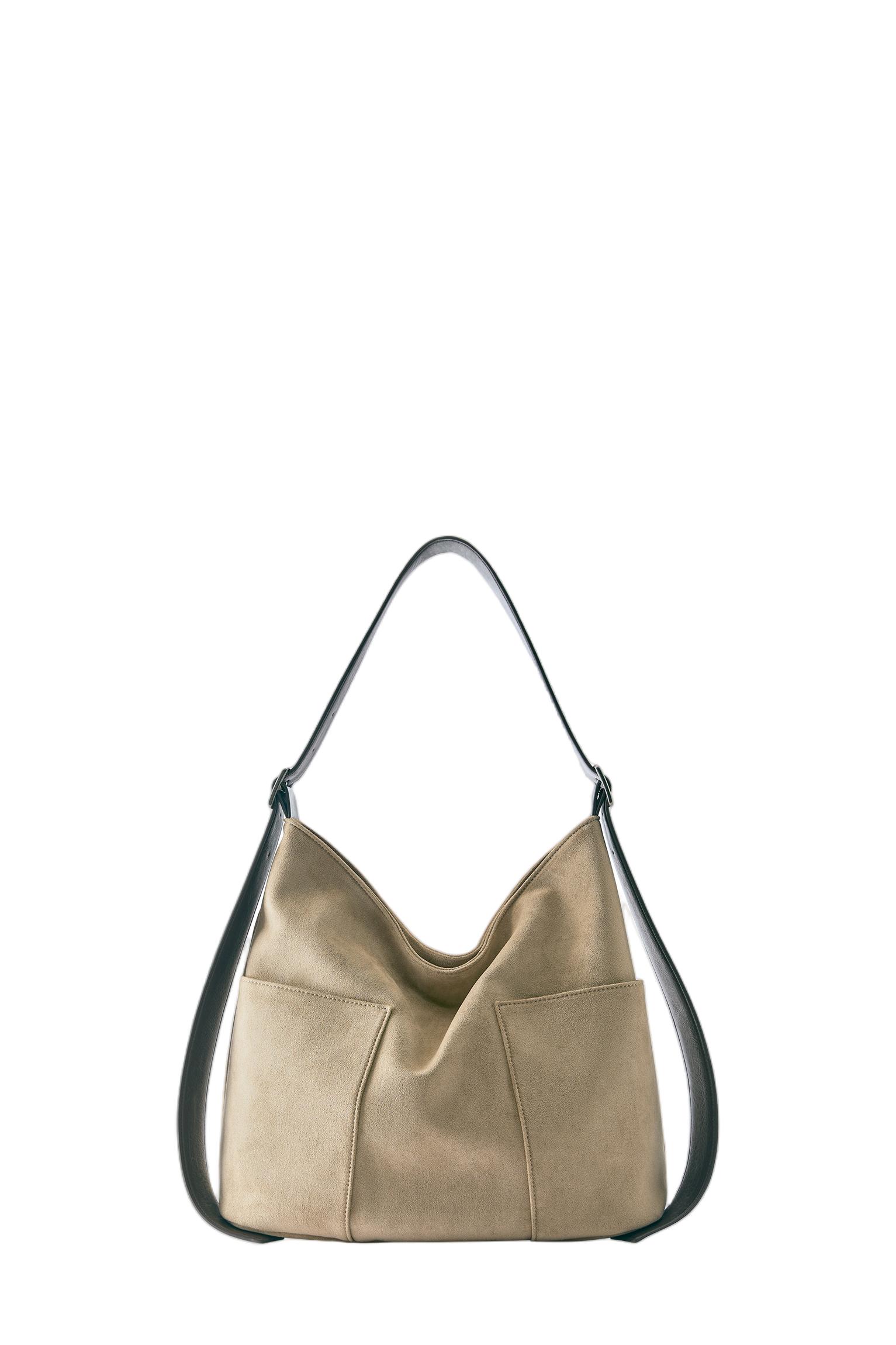 Contrasting shopper bag — Taupe
