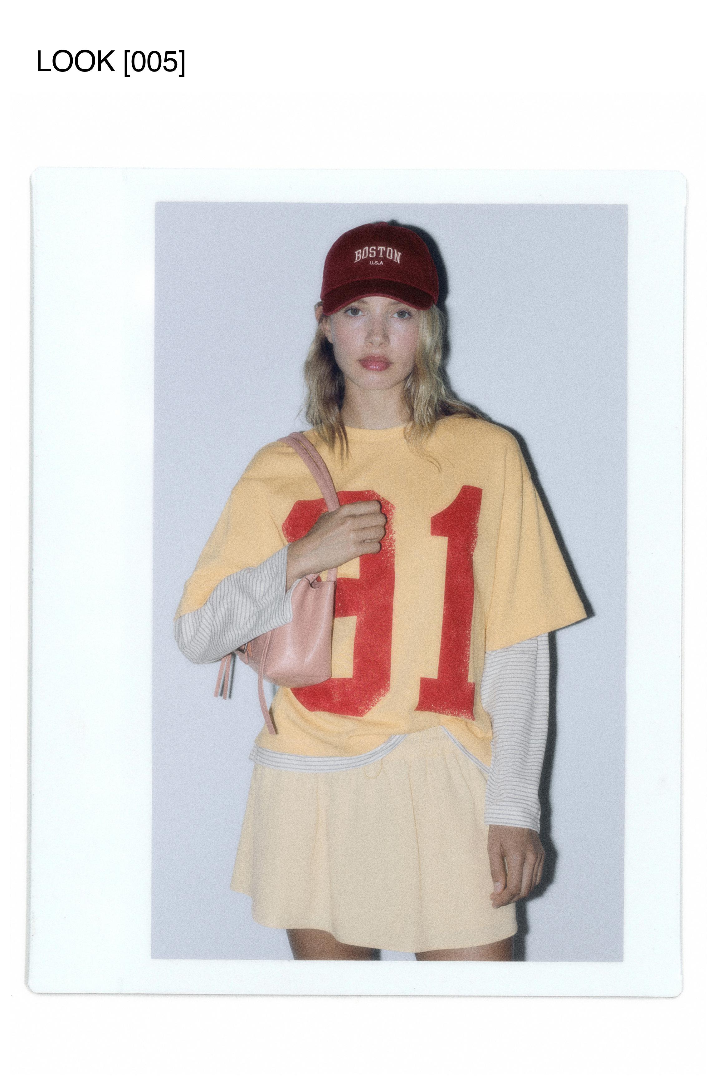 91 graphic double-layer T-shirt — Egg yolk yellow