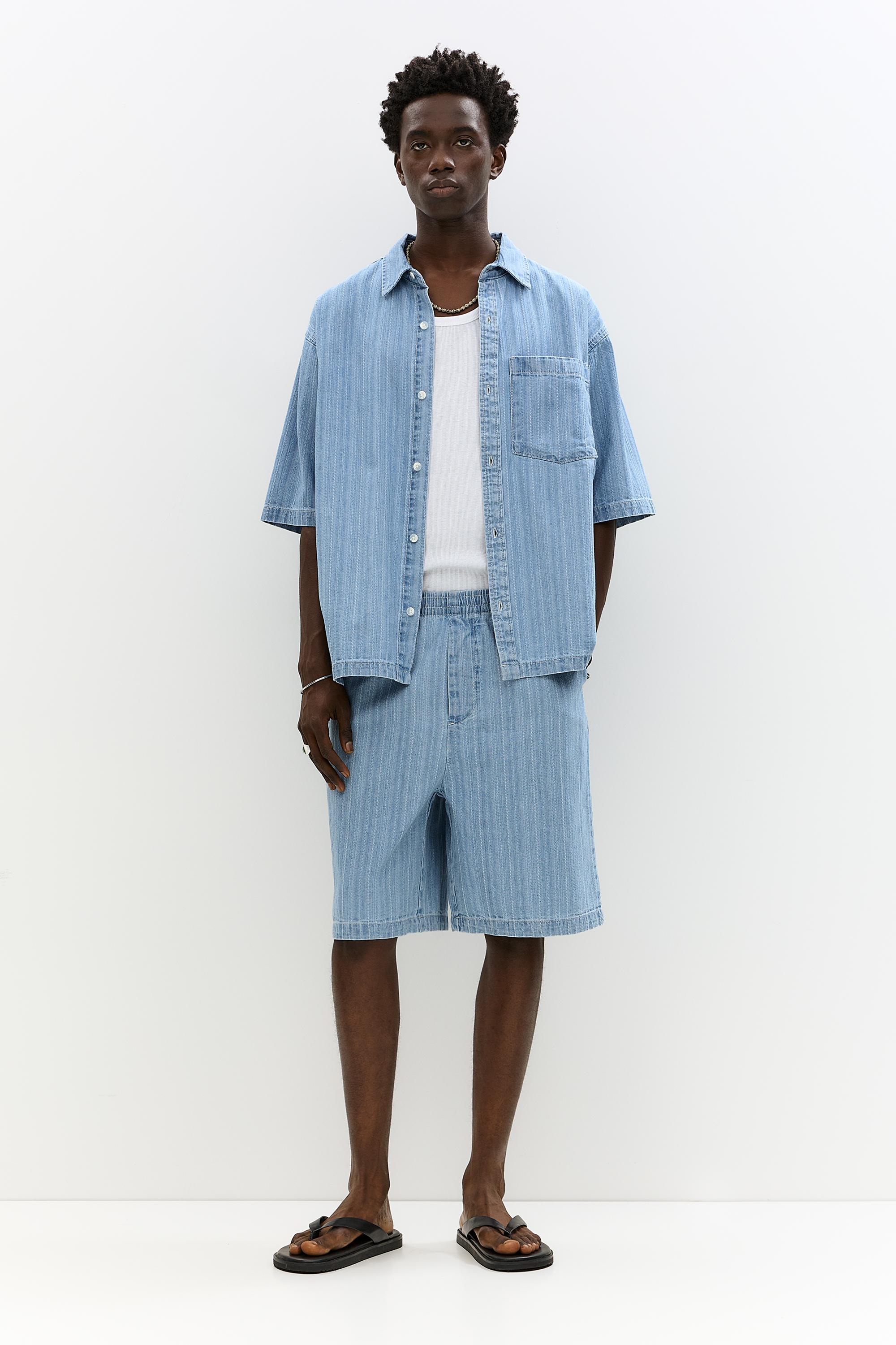 Jeans-Bermudashorts Aus Jacquard