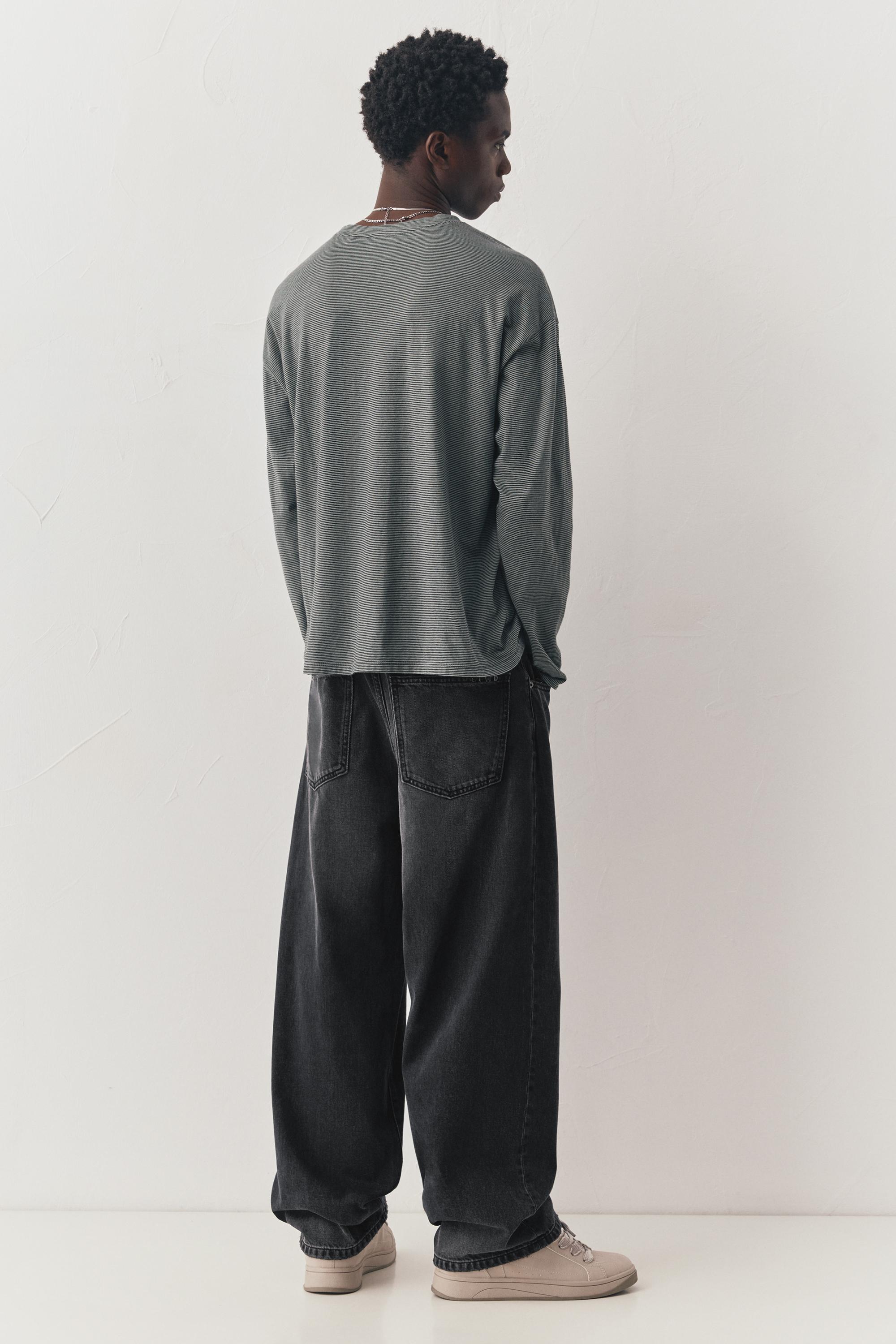 Relaxed fit baggy jeans — Faded black