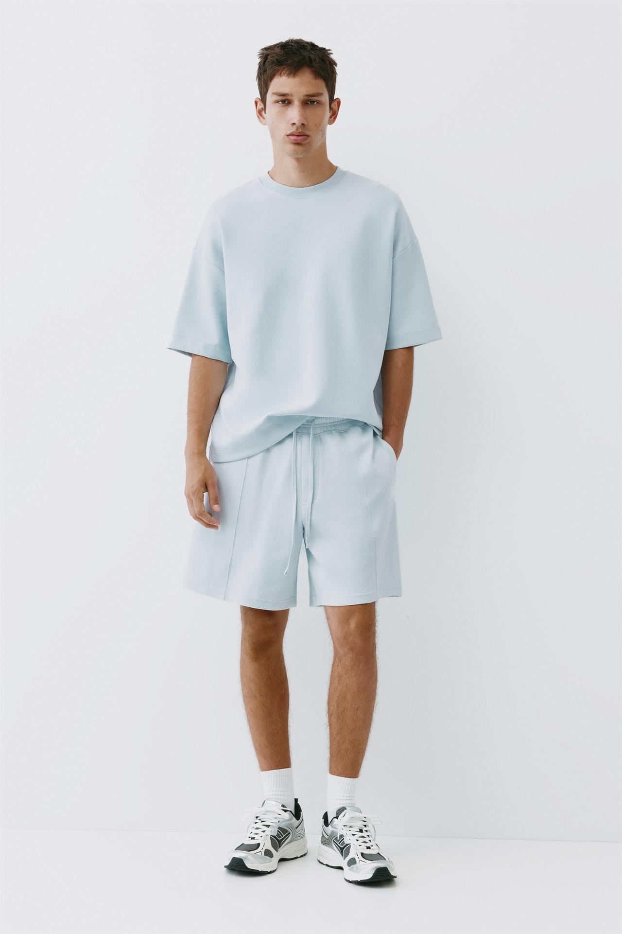 Interlock jogger Bermuda shorts — Sky blue