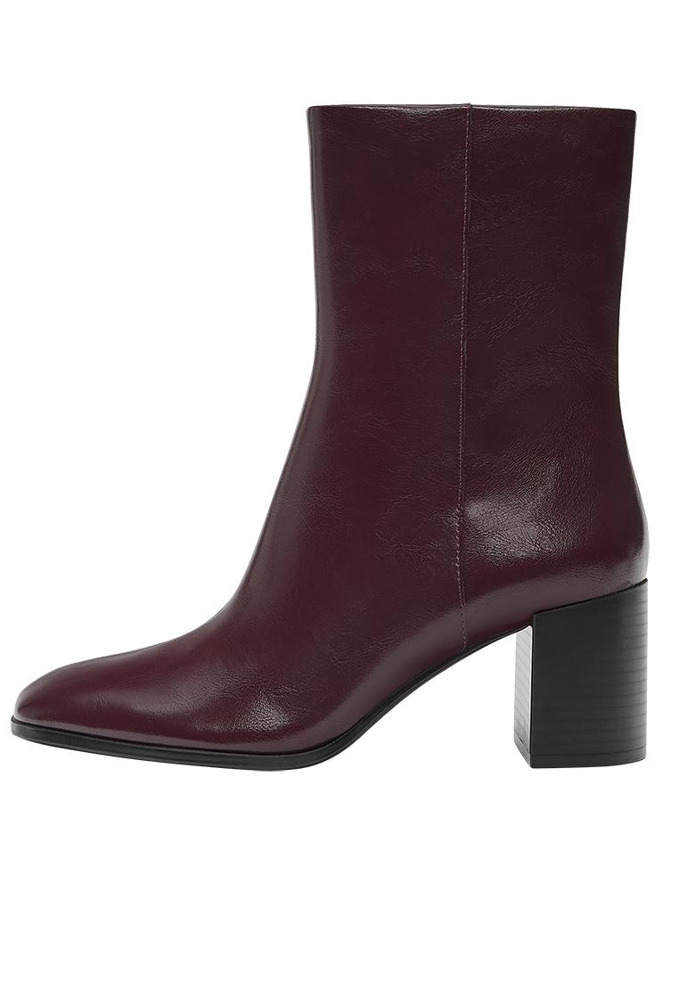 High-heel ankle boots — Burgundy