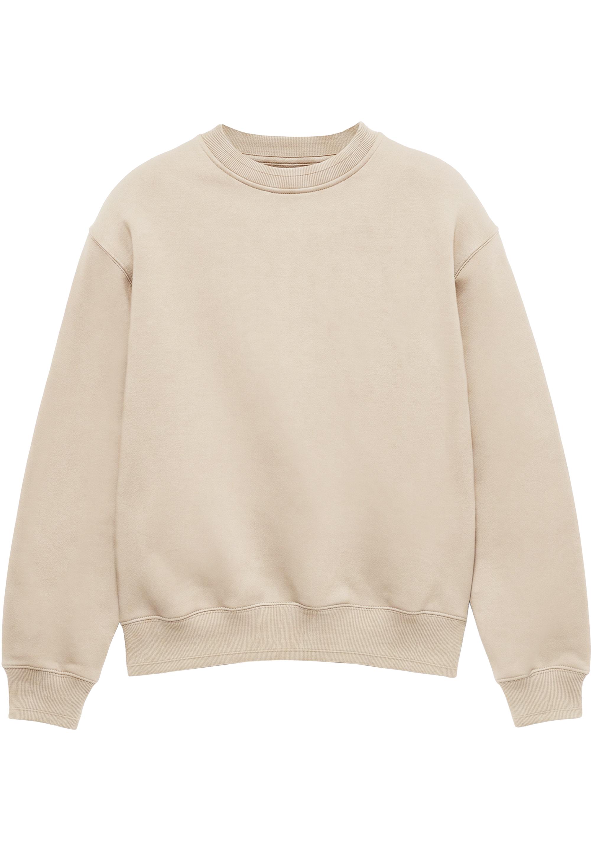 Relaxed fit round neck sweatshirt — Sand