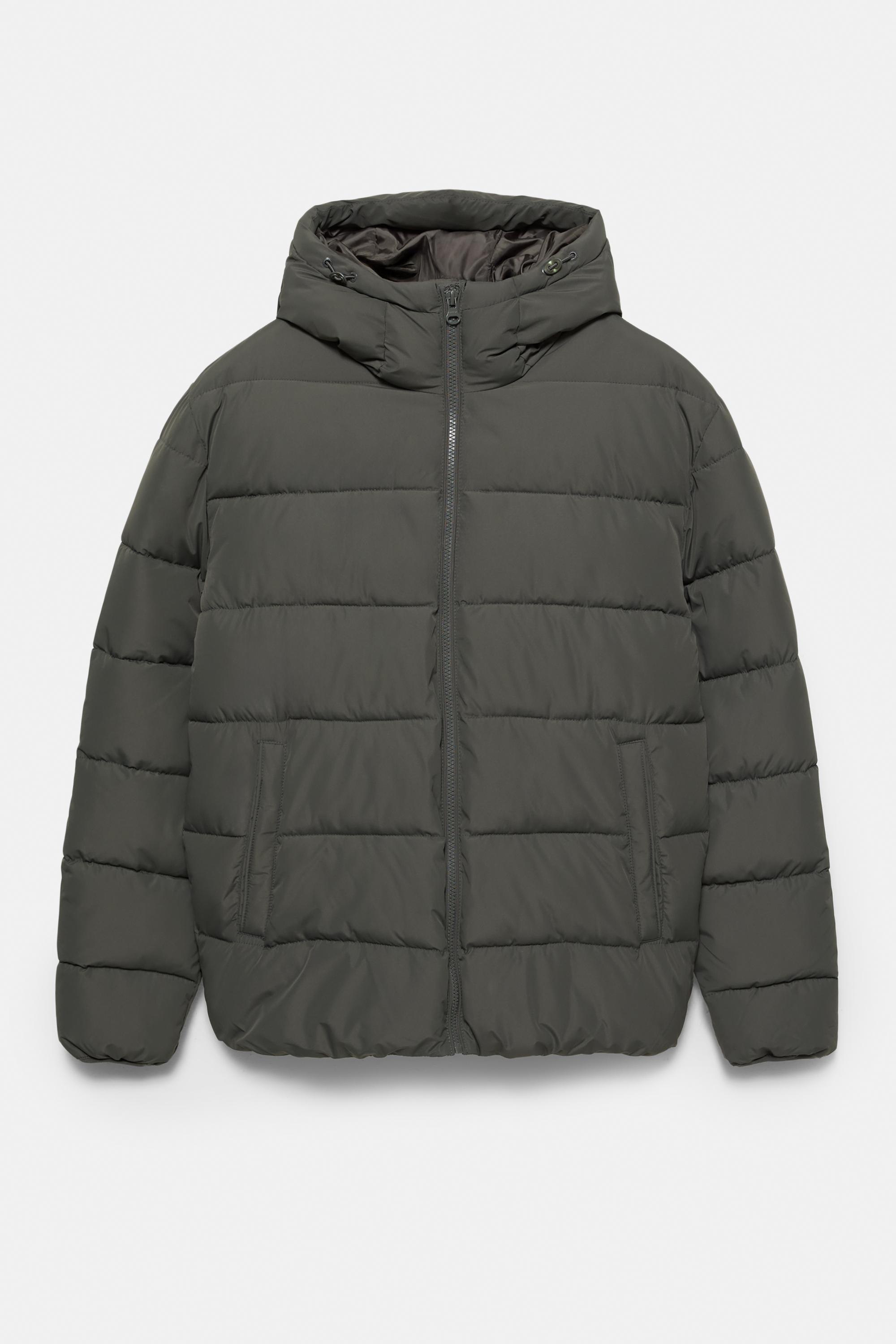 Lightweight puffer jacket with hood — Anthracite grey