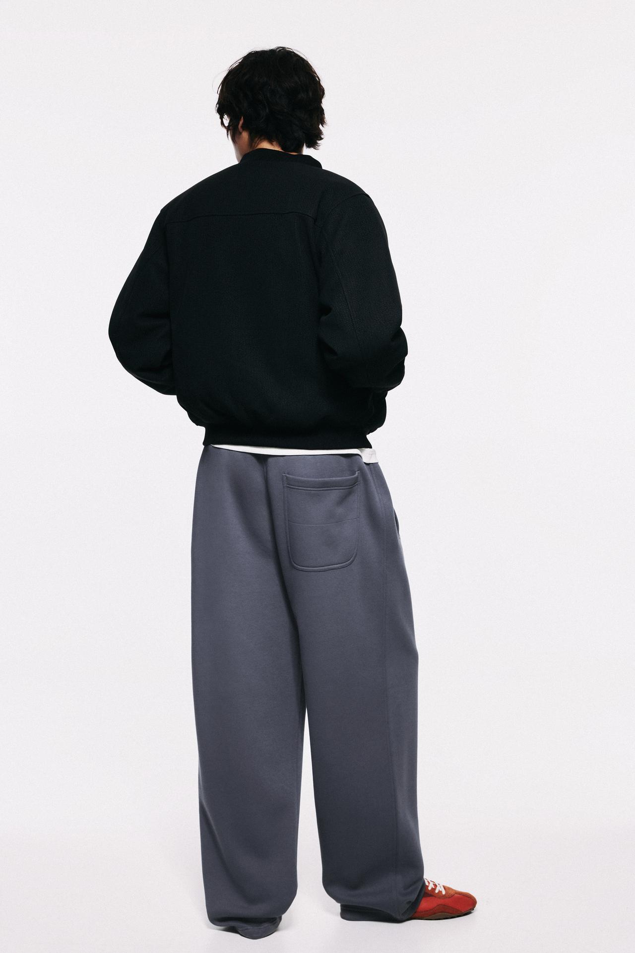 Basic baggy tracksuit bottoms — Grey blue