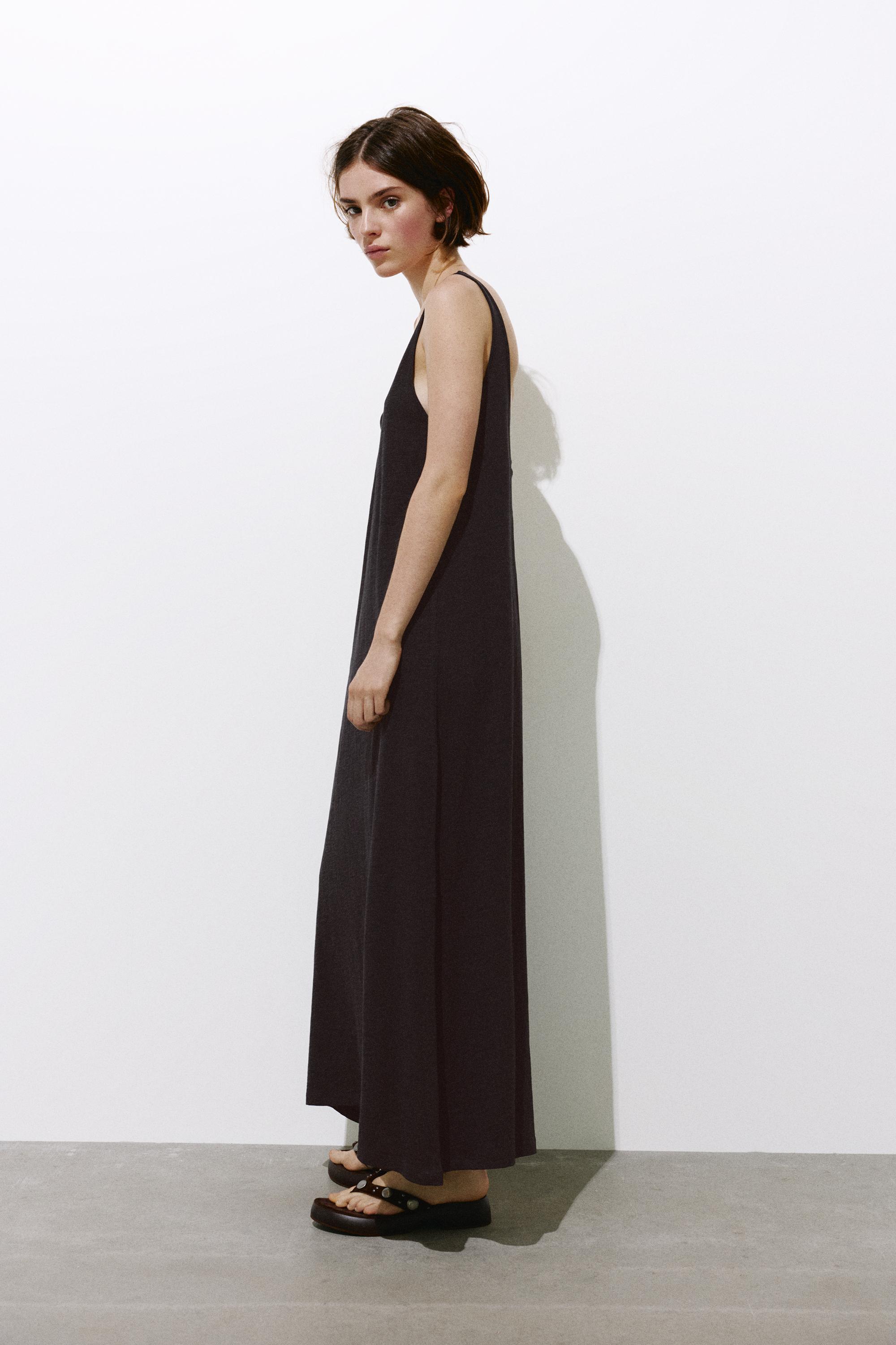 Strappy midi dress — Anthracite grey
