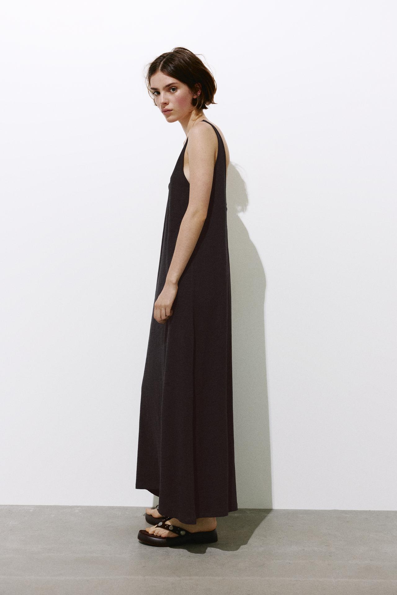 Strappy midi dress — Anthracite grey