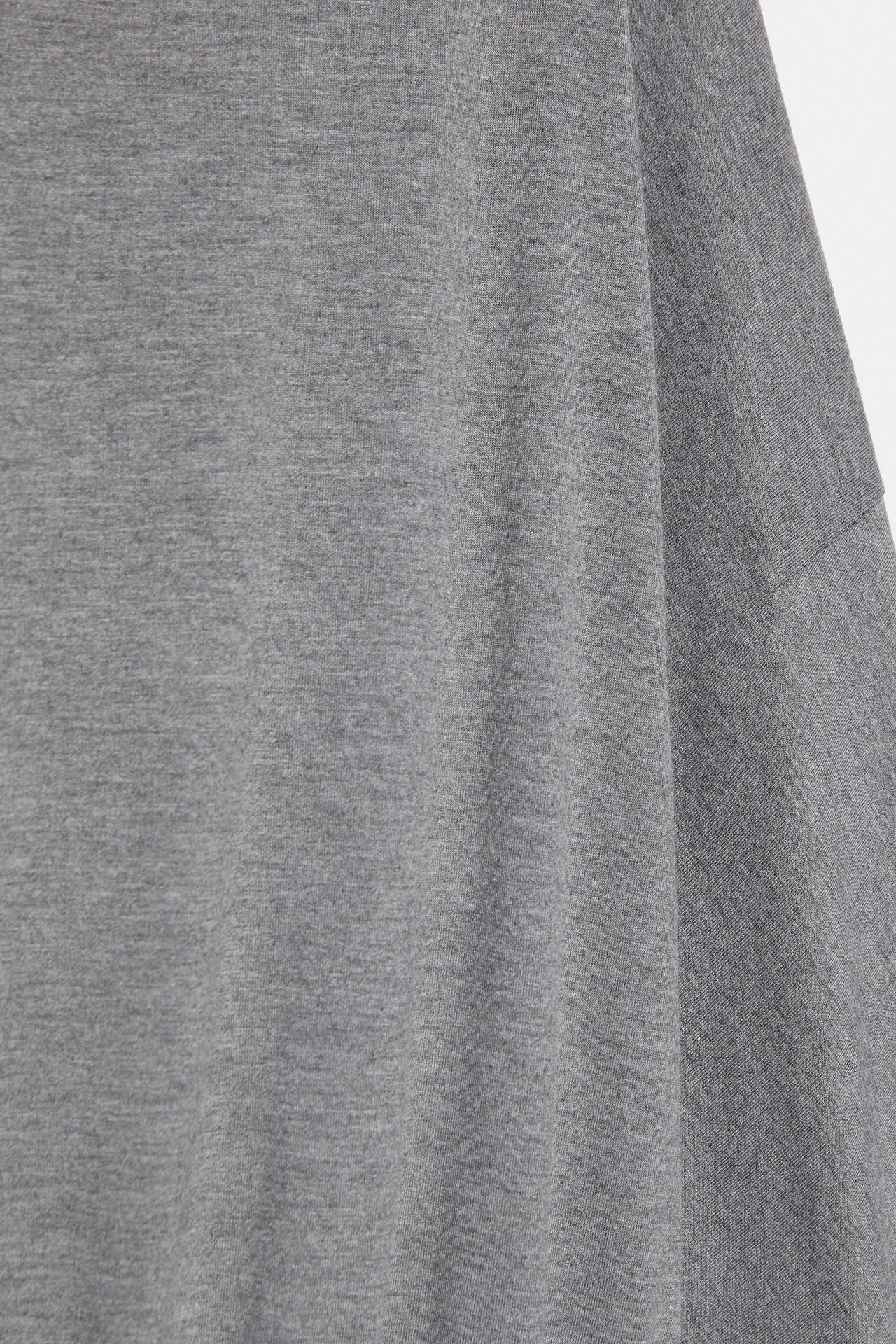 Asymmetric gathered dress — Grey marl