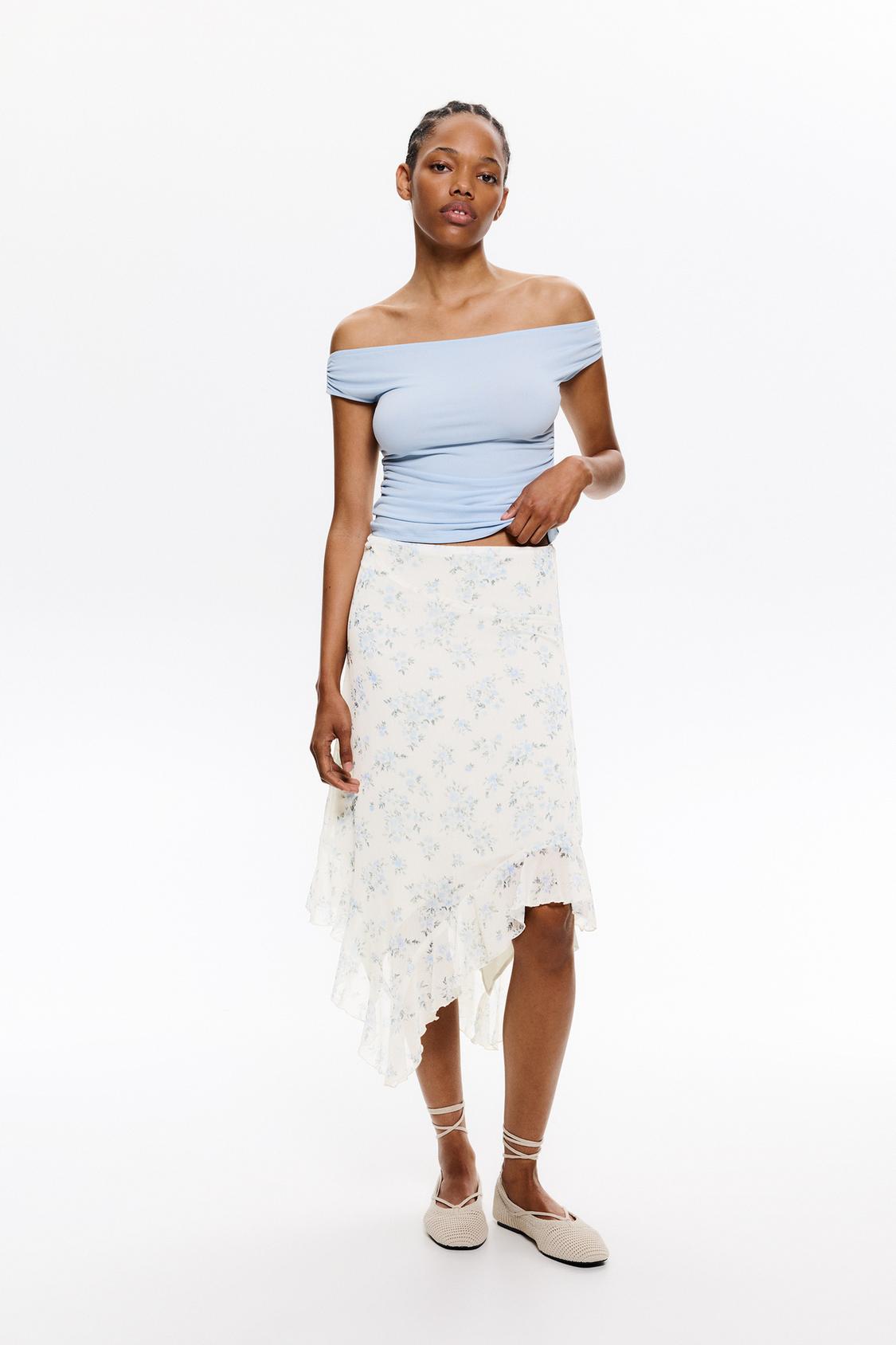 Falda Pantalón Falda Blanca Pull And Bear Conjunto Dos Piezas Pull