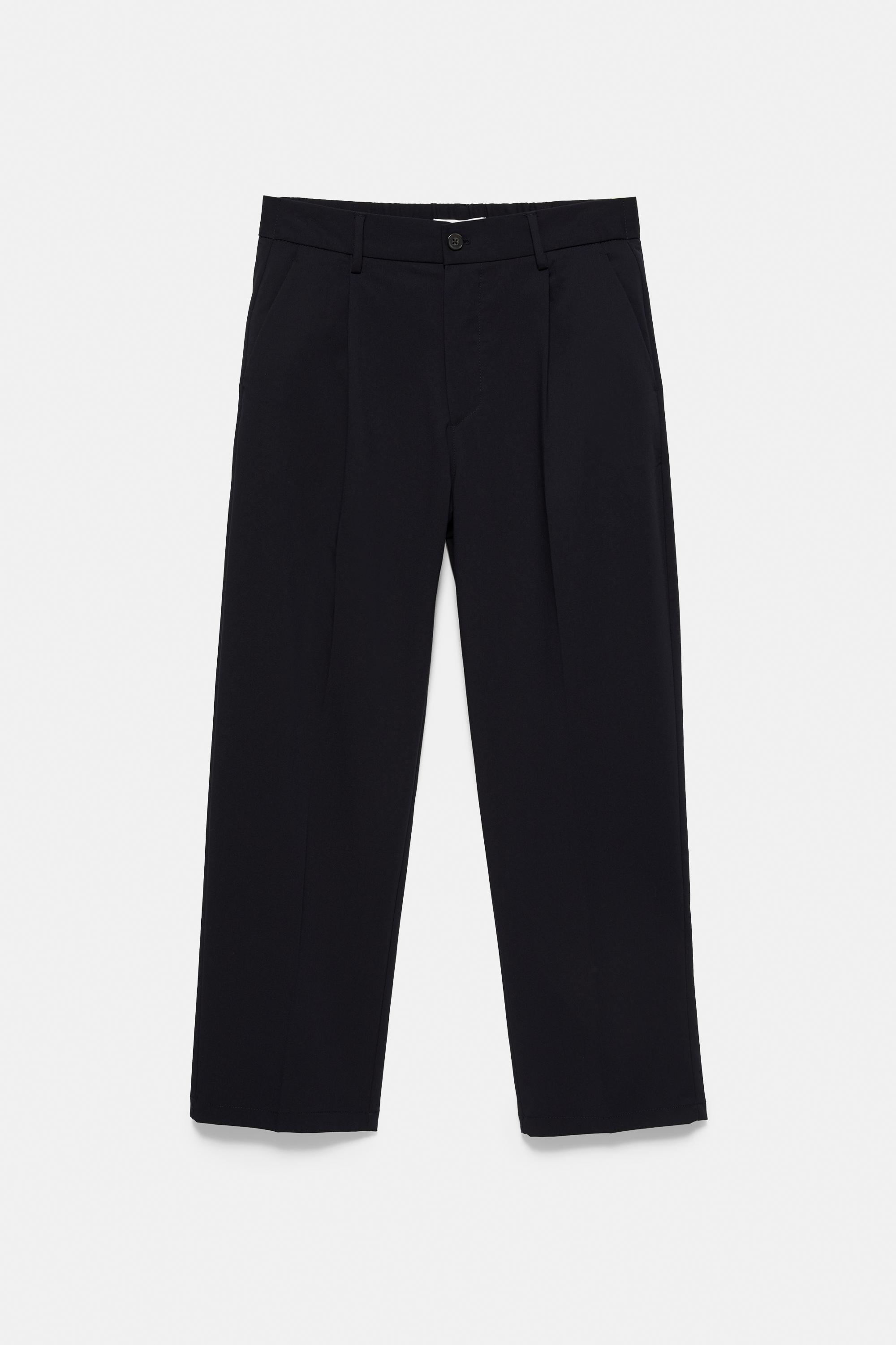 Wide-leg tailored trousers — Navy