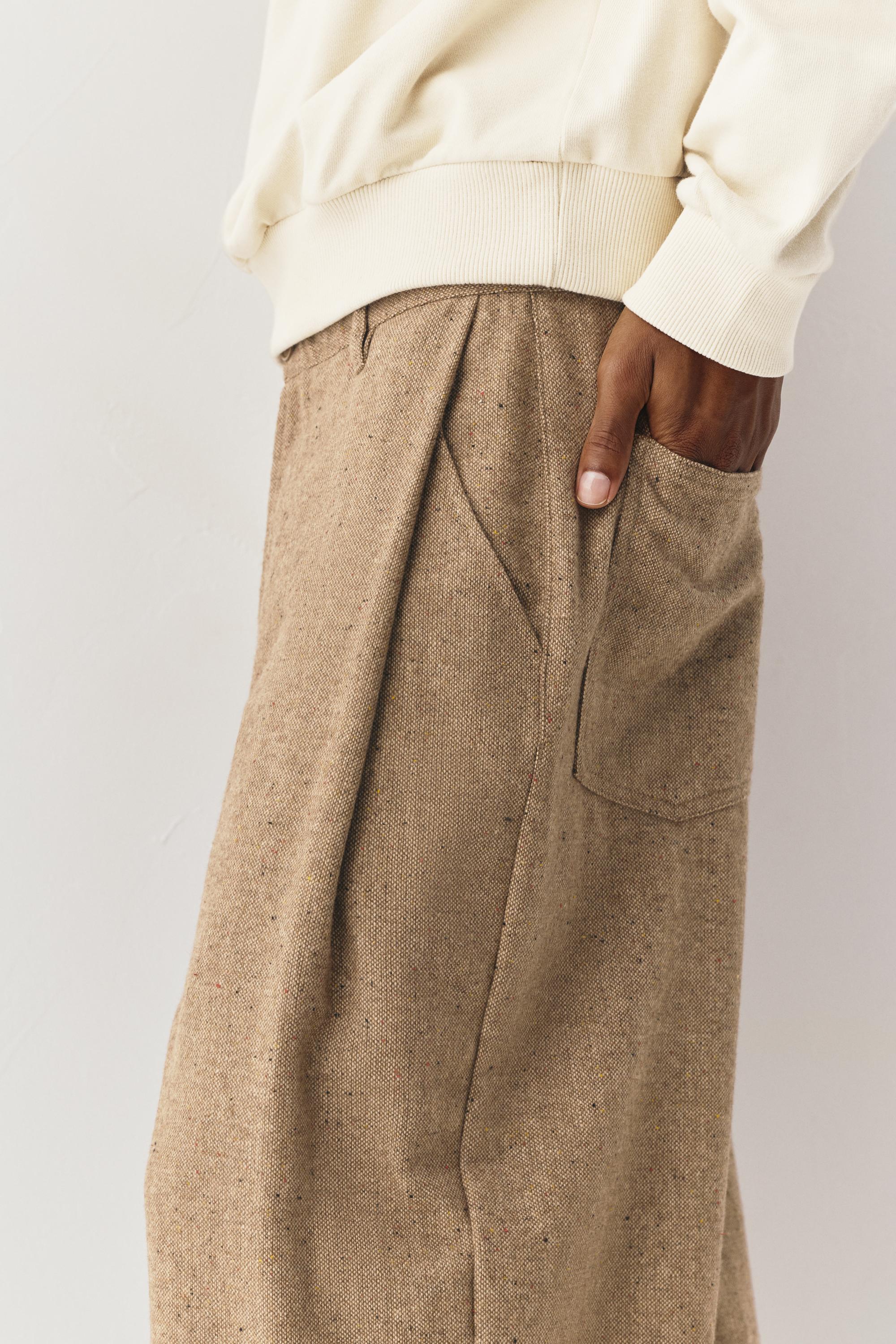 Pantaloni Tailored Fit Con Lana