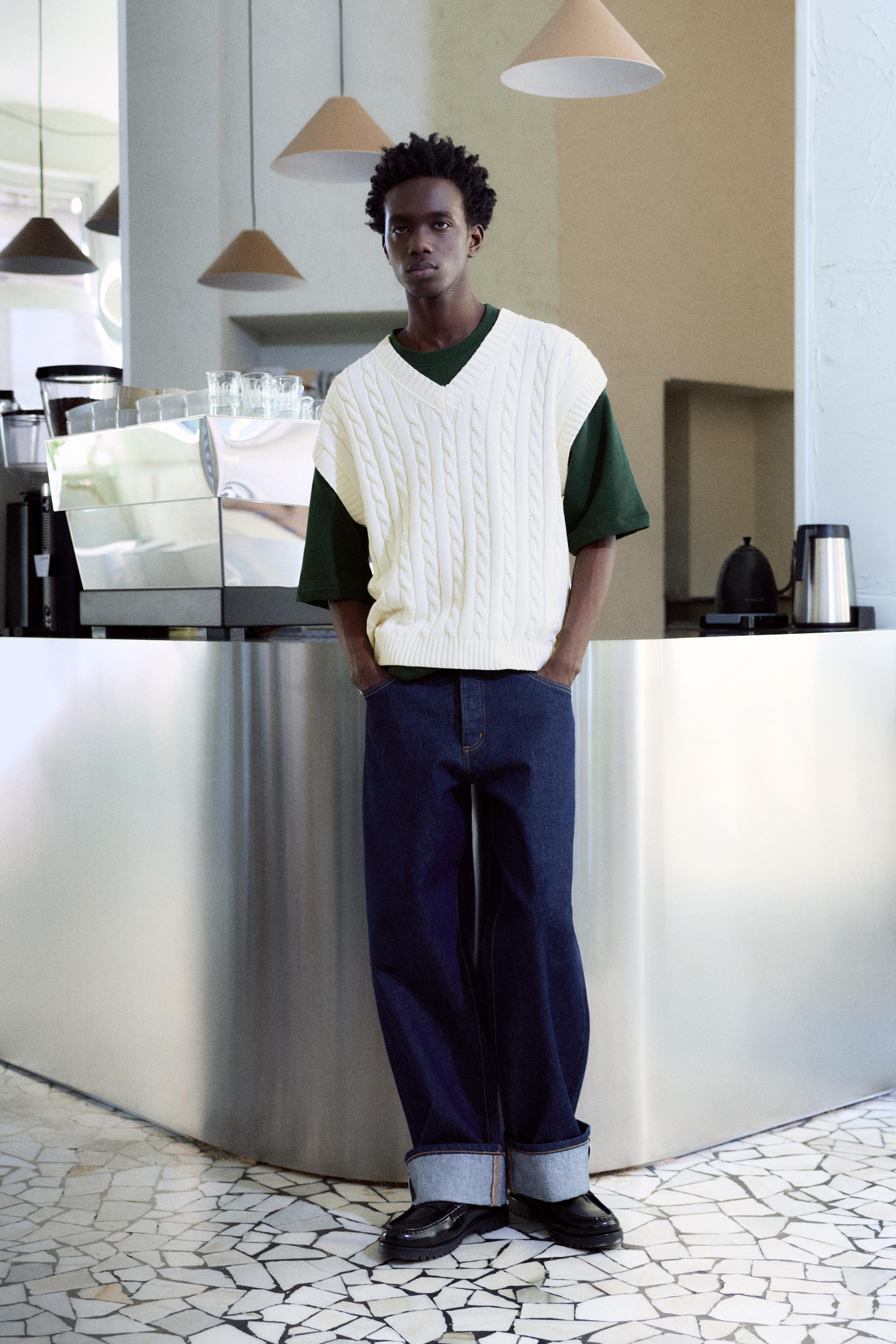 Cable-knit vest — Off white