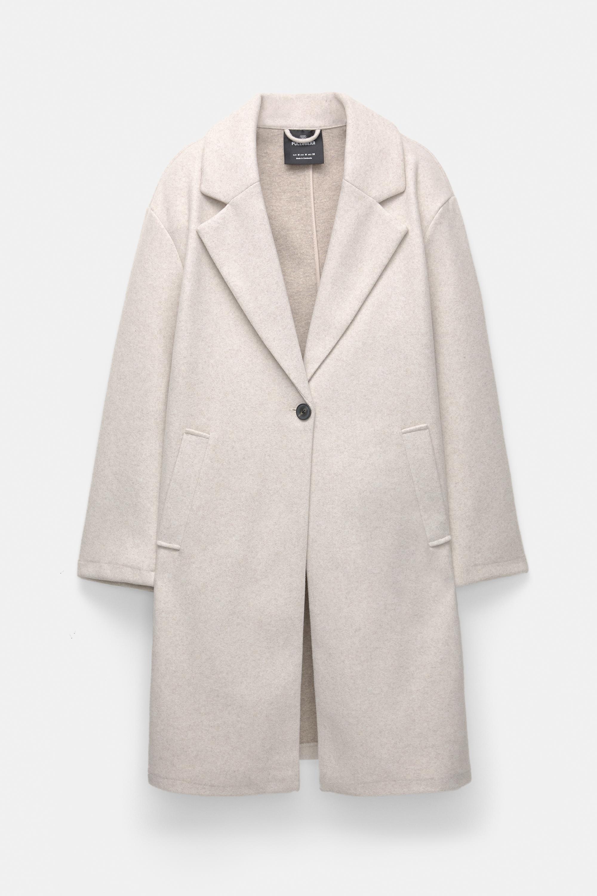Felt texture coat with button