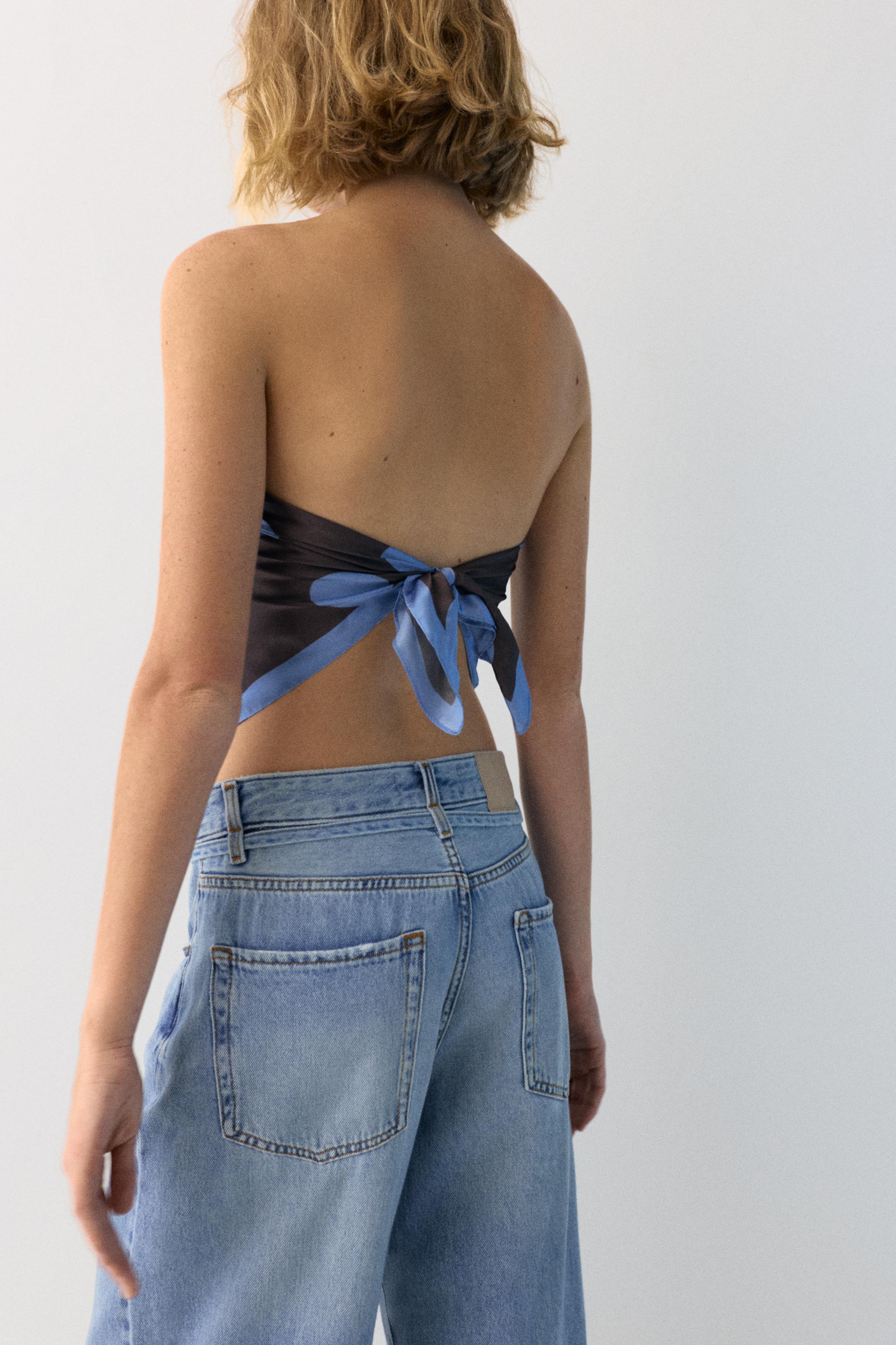 Puantiye desenli saten fular - Görsel 15