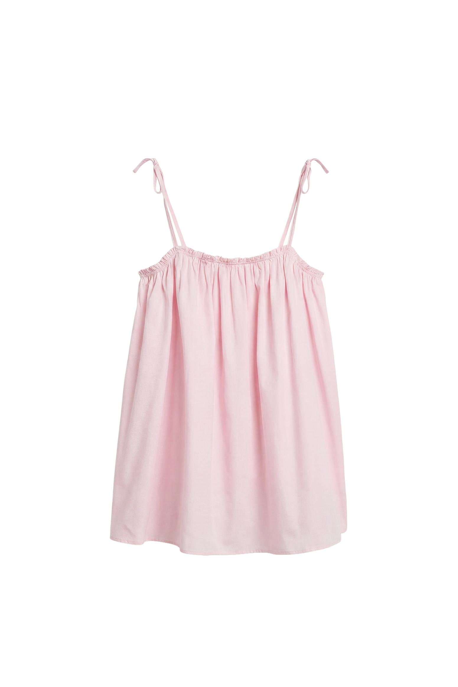 Strappy poplin mini dress — Pink