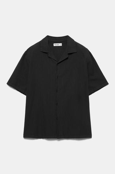 Short sleeve linen blend shirt — Black 5