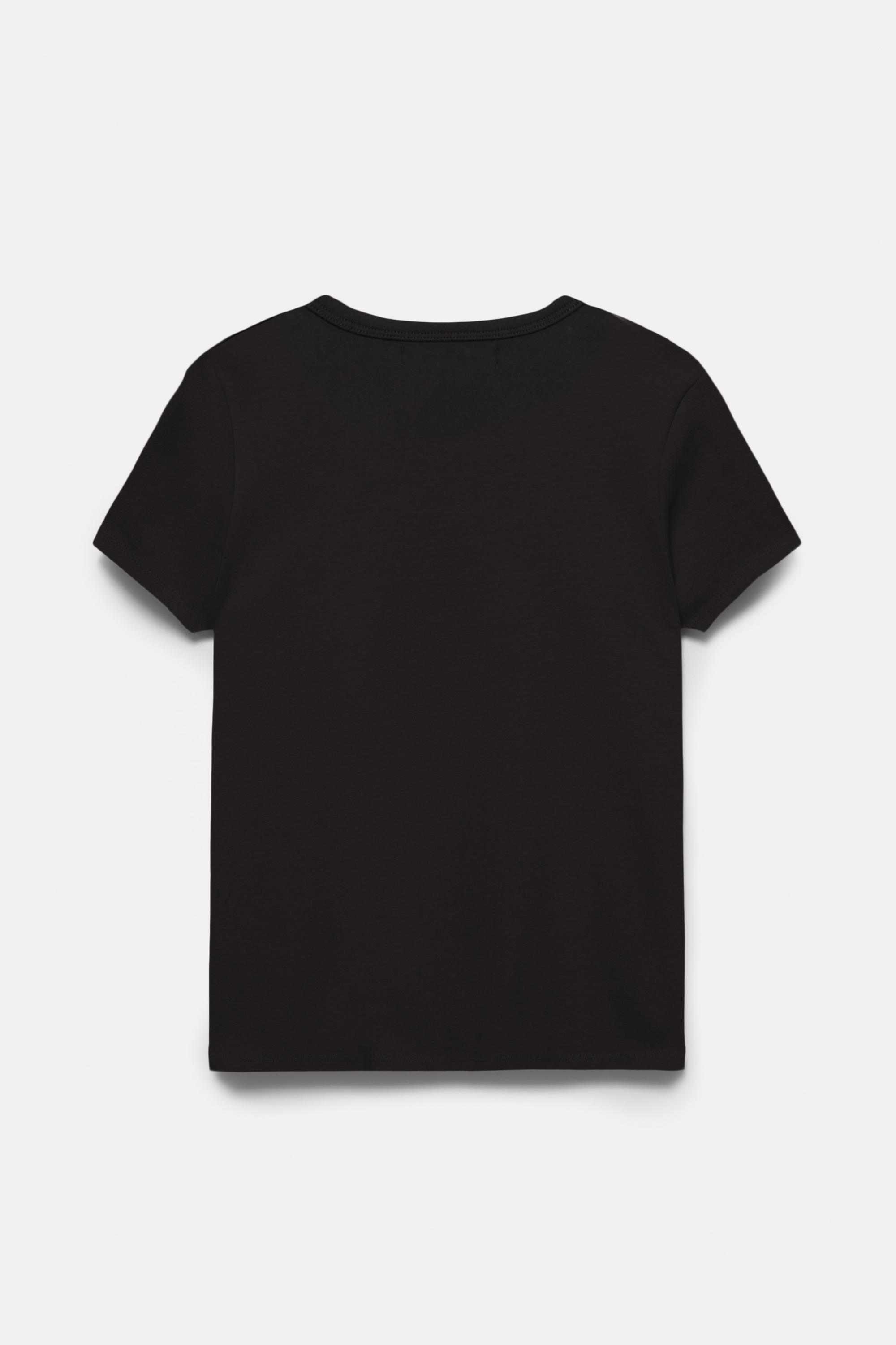Fitted short sleeve T-shirt — Black