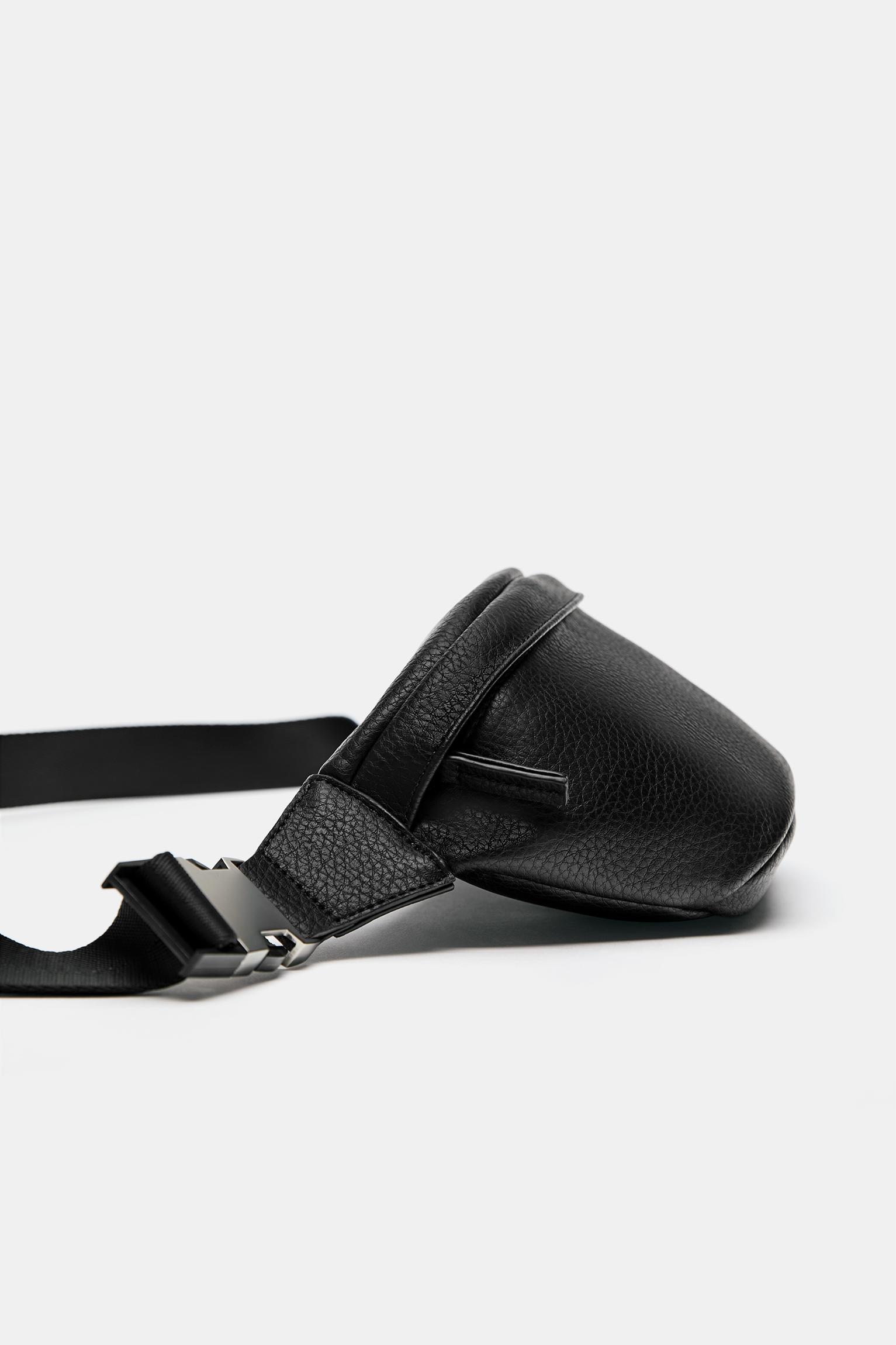 Textured belt bag — Black